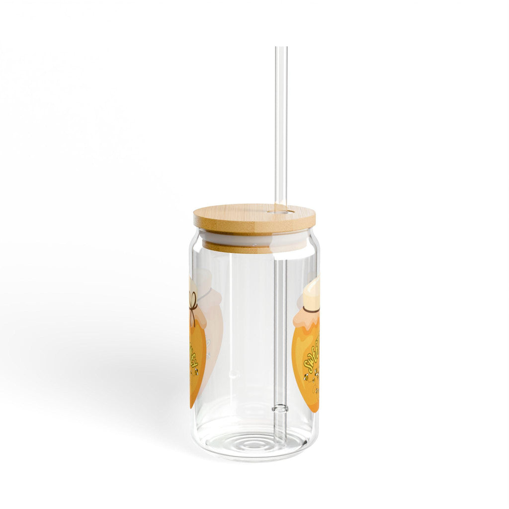 Honey Jar Illustration Sipper Glass | 16oz Straw Tumbler