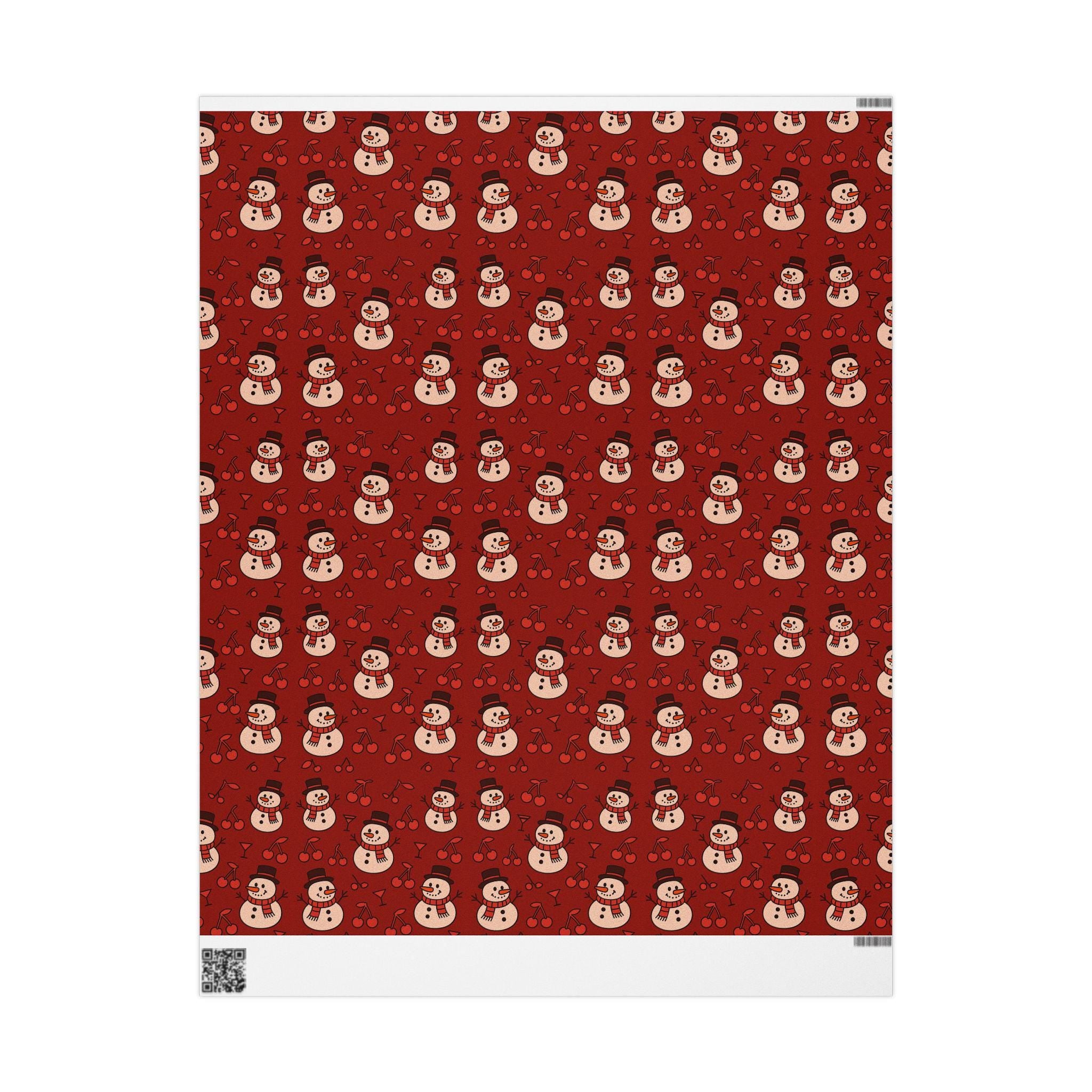 Snowman Pattern Wrapping Paper