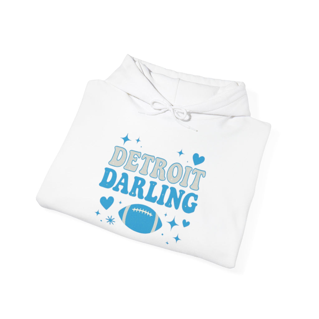 Detroit Darling Hoodie — Cute Blue Football Girlie Fan Pullover