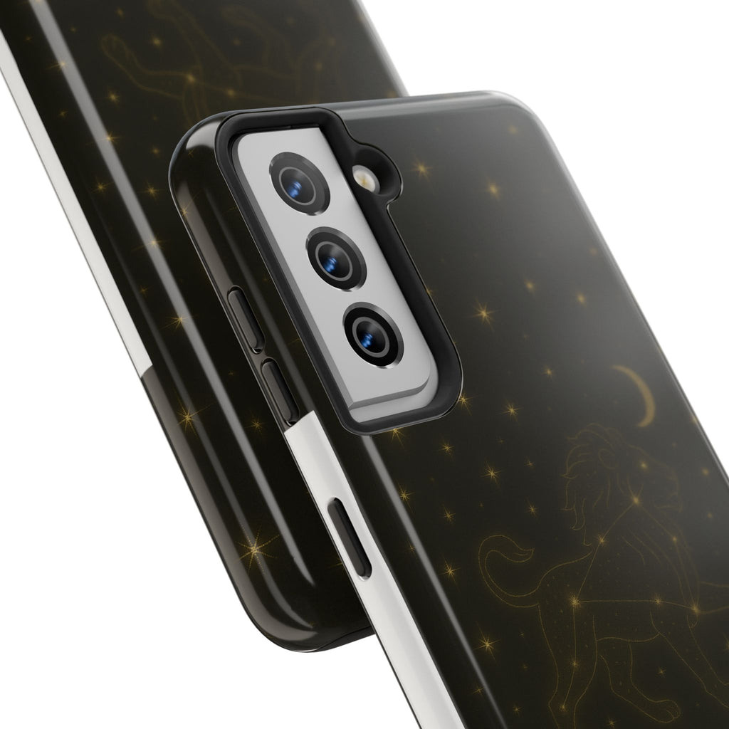 Leo Constellation Tough Phone Case — Zodiac Lion Design with Moon & Stars