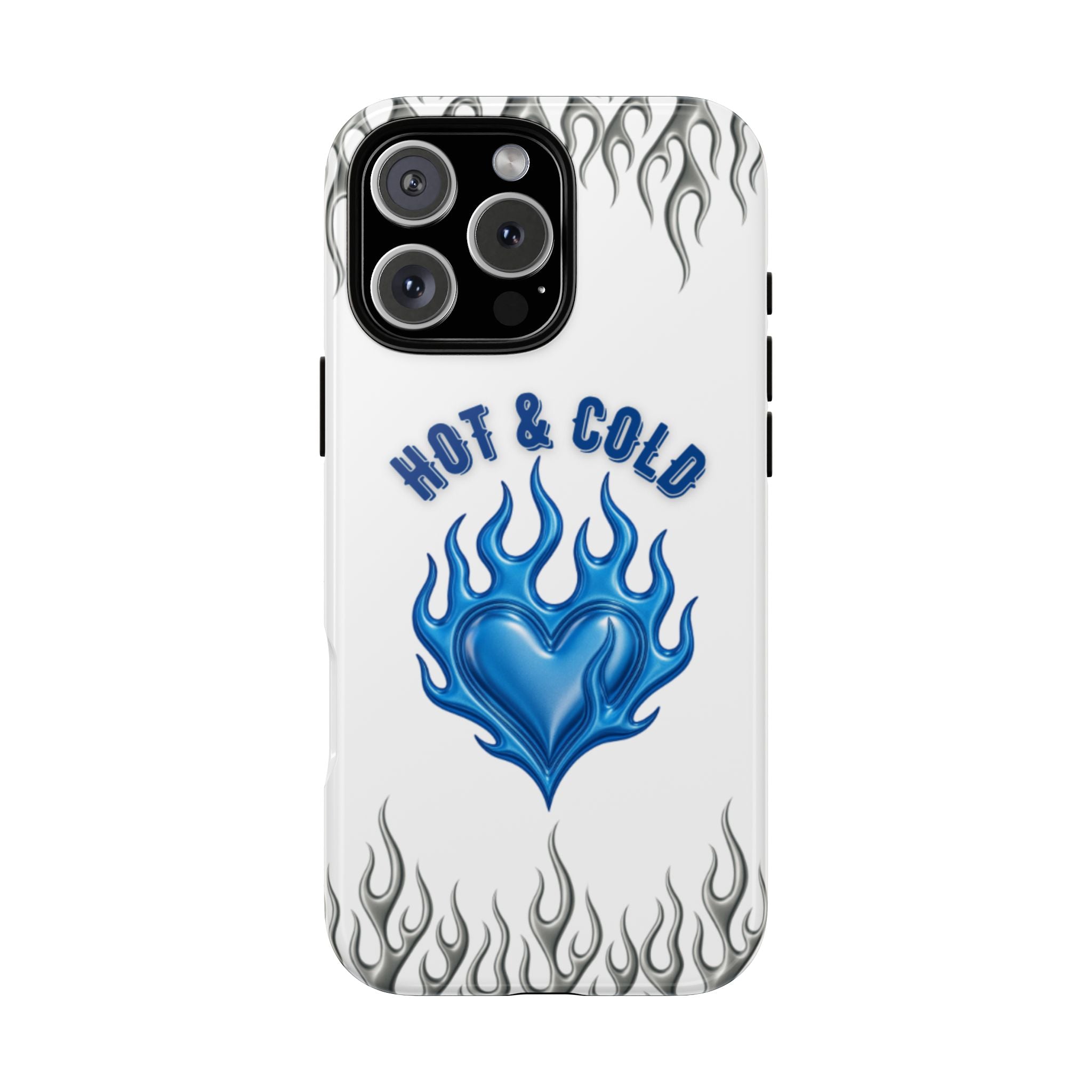 Hot & Cold Blue Flame Heart Phone Case
