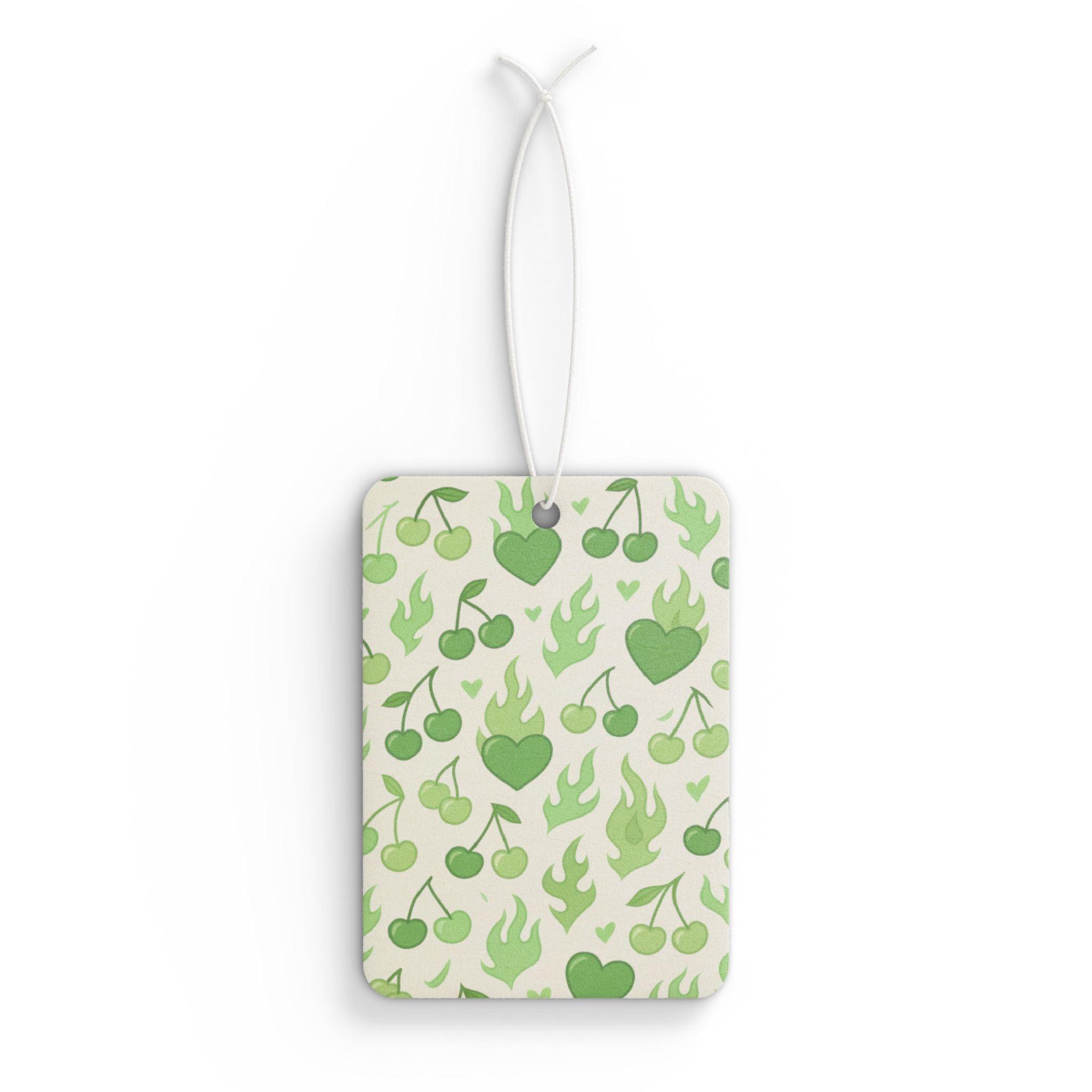 Green Flaming Heart Air Freshener