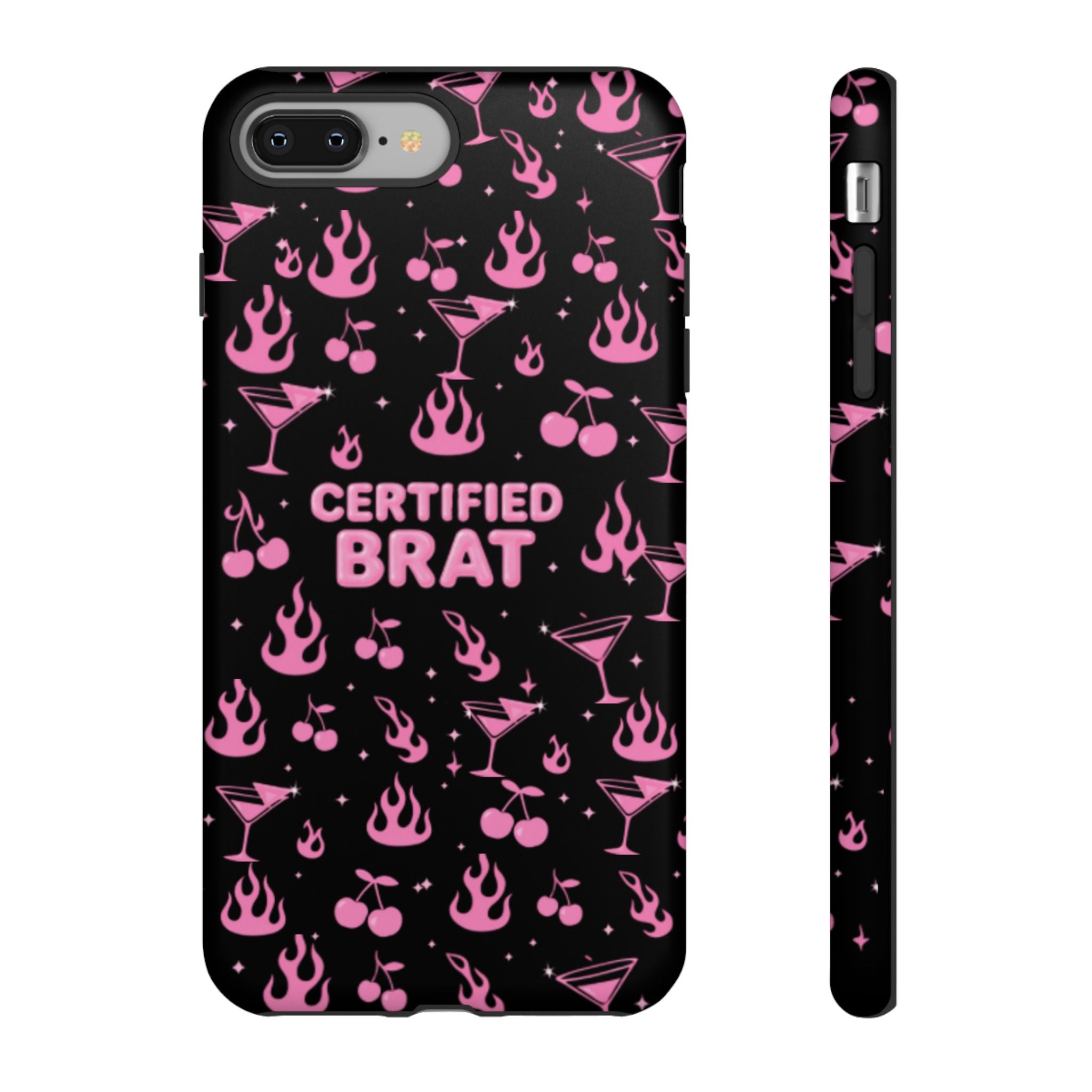 Black Certified Brat Pink Pattern Phone Case