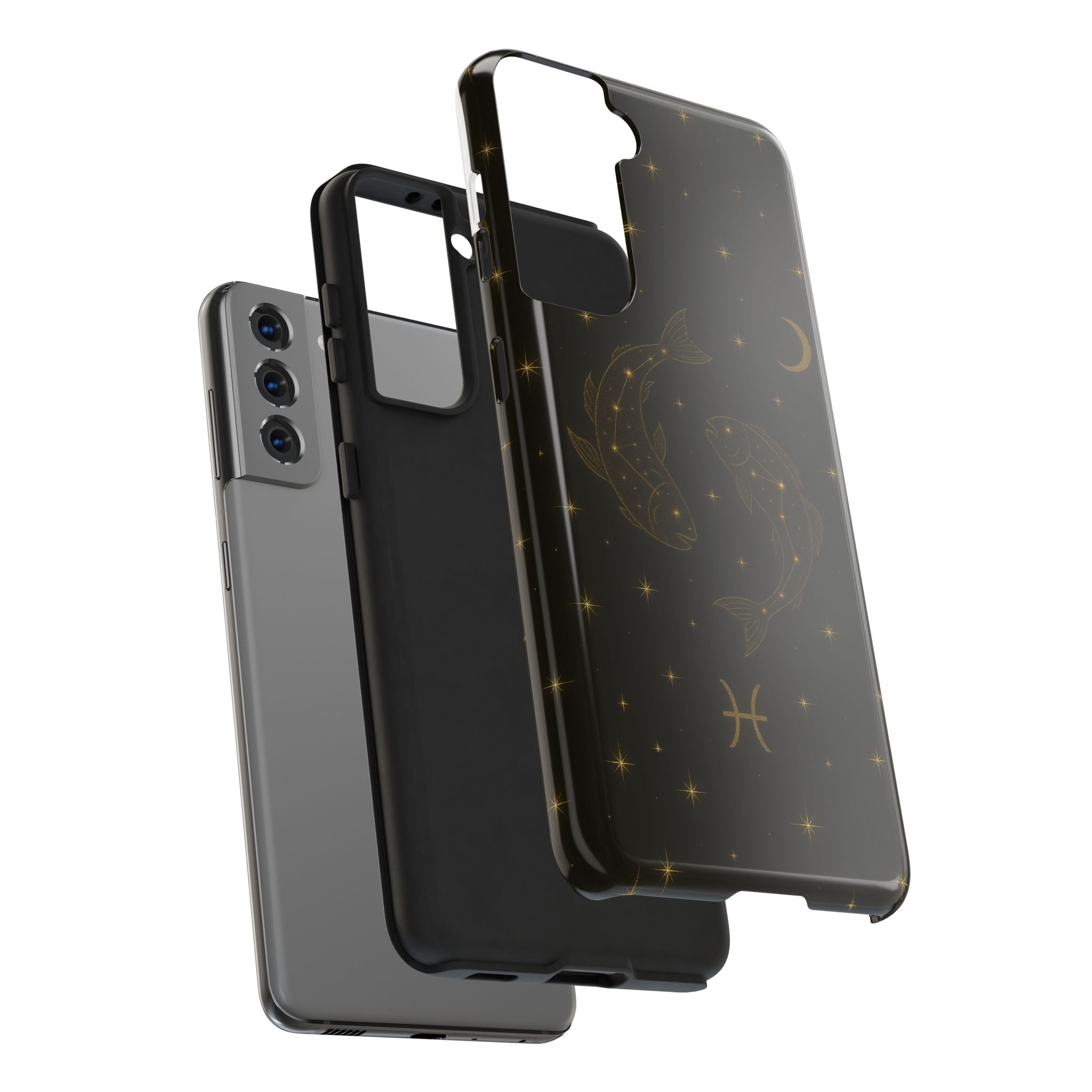 Pisces Zodiac Tough Phone Case — Gold Koi Constellation Design