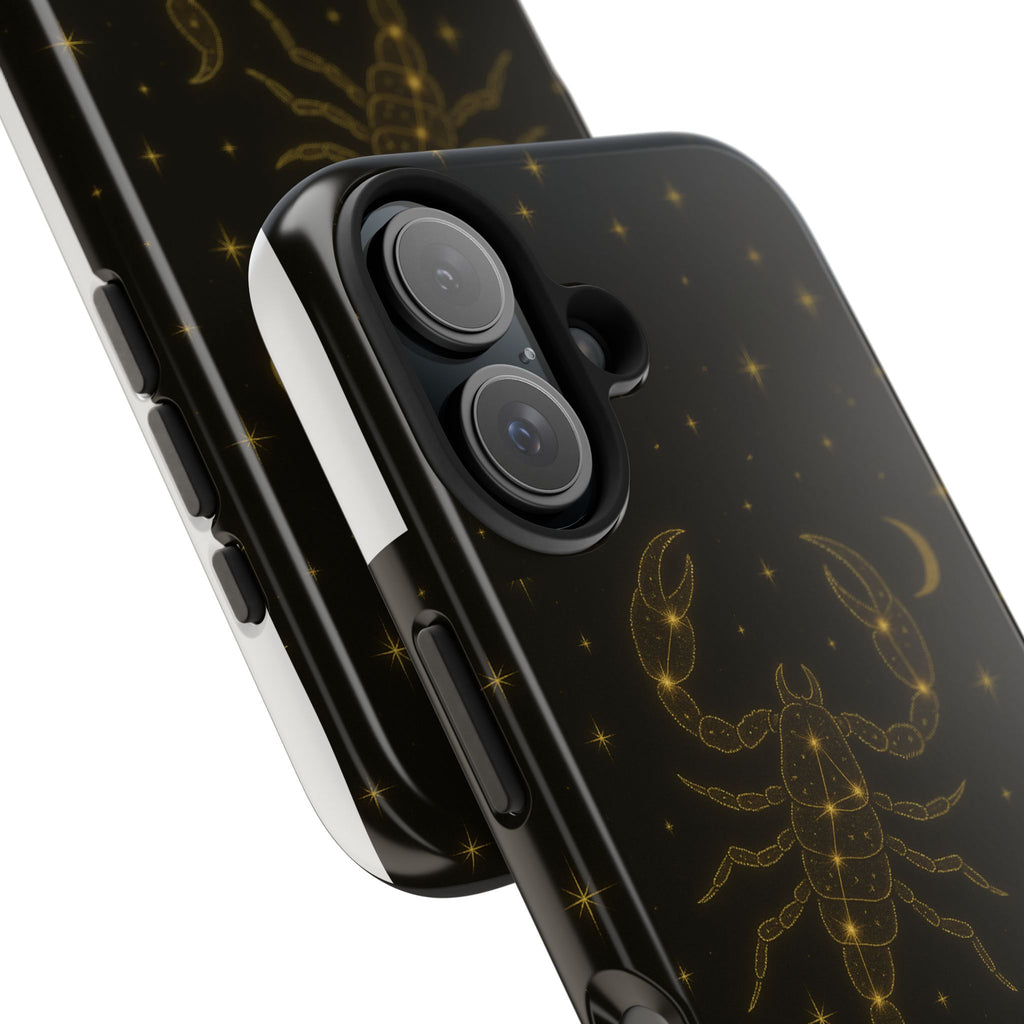 Scorpio Constellation Tough Phone Case — Black & Gold Zodiac Protection