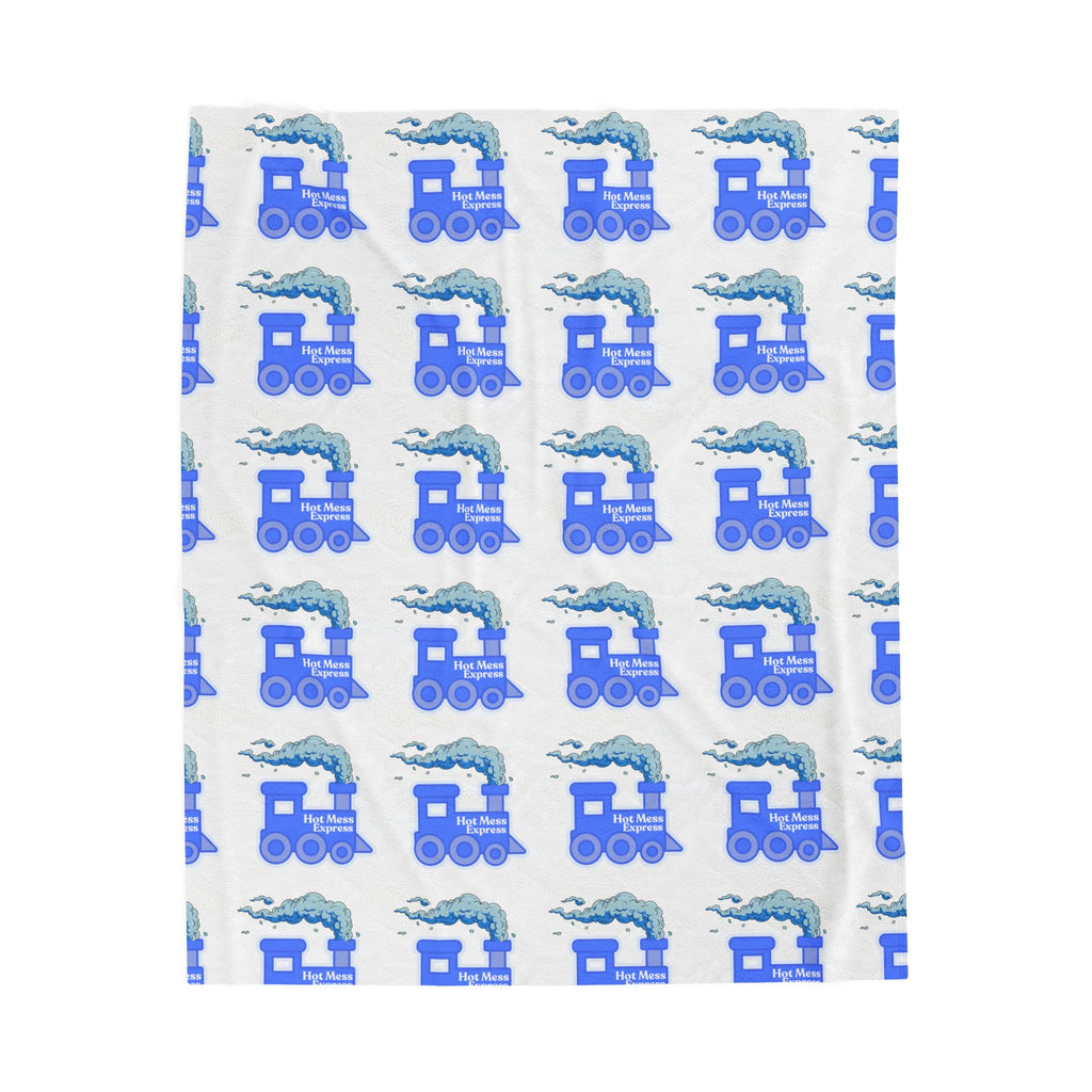 Blue Hot Mess Express Pattern Velvet Plush Blanket