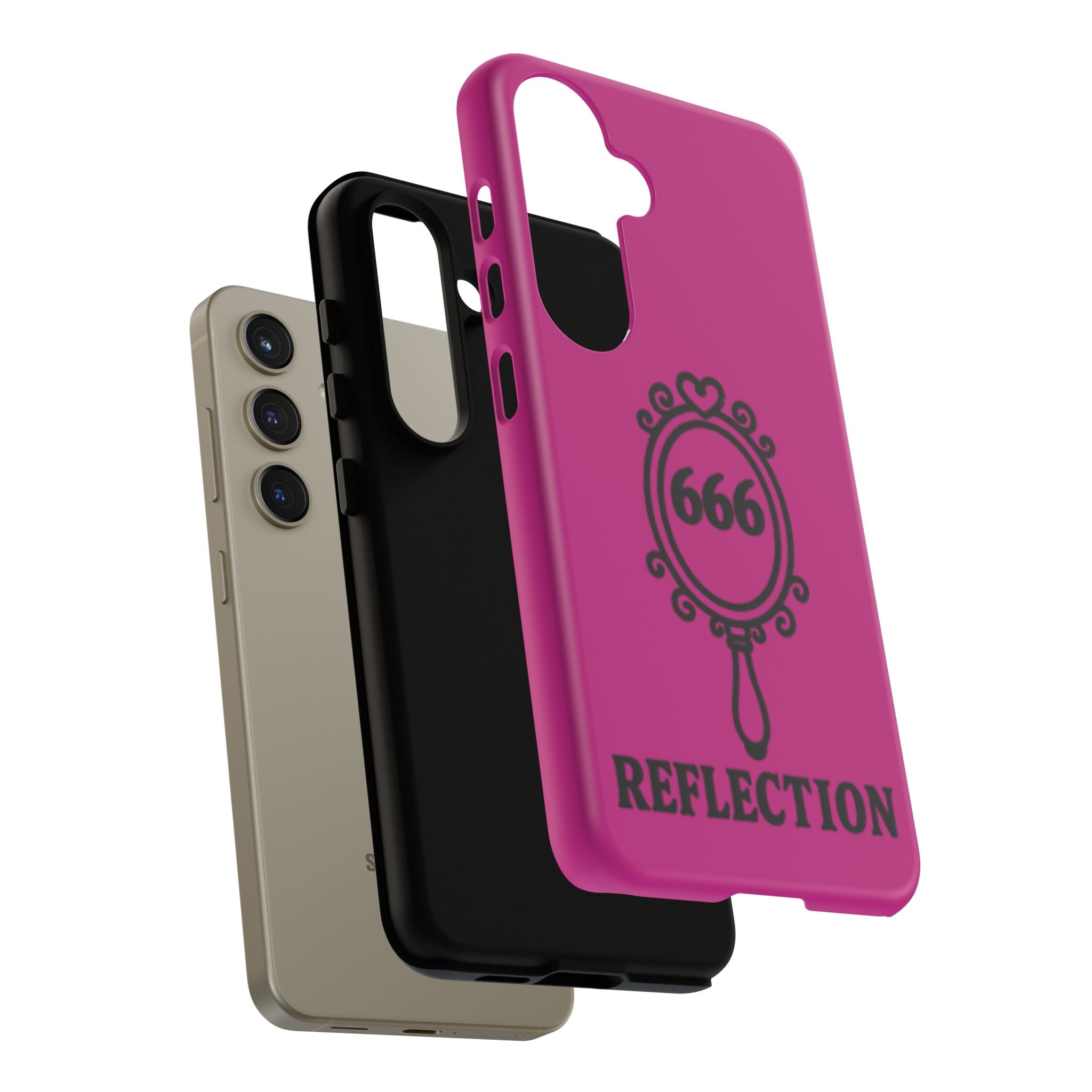 Black & Pink 666 Reflection Phone Case