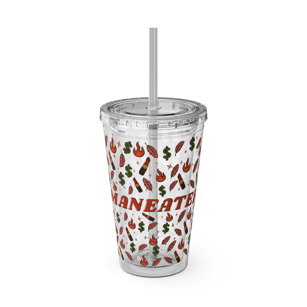 Maneater 16oz Sunsplash Tumbler with Straw