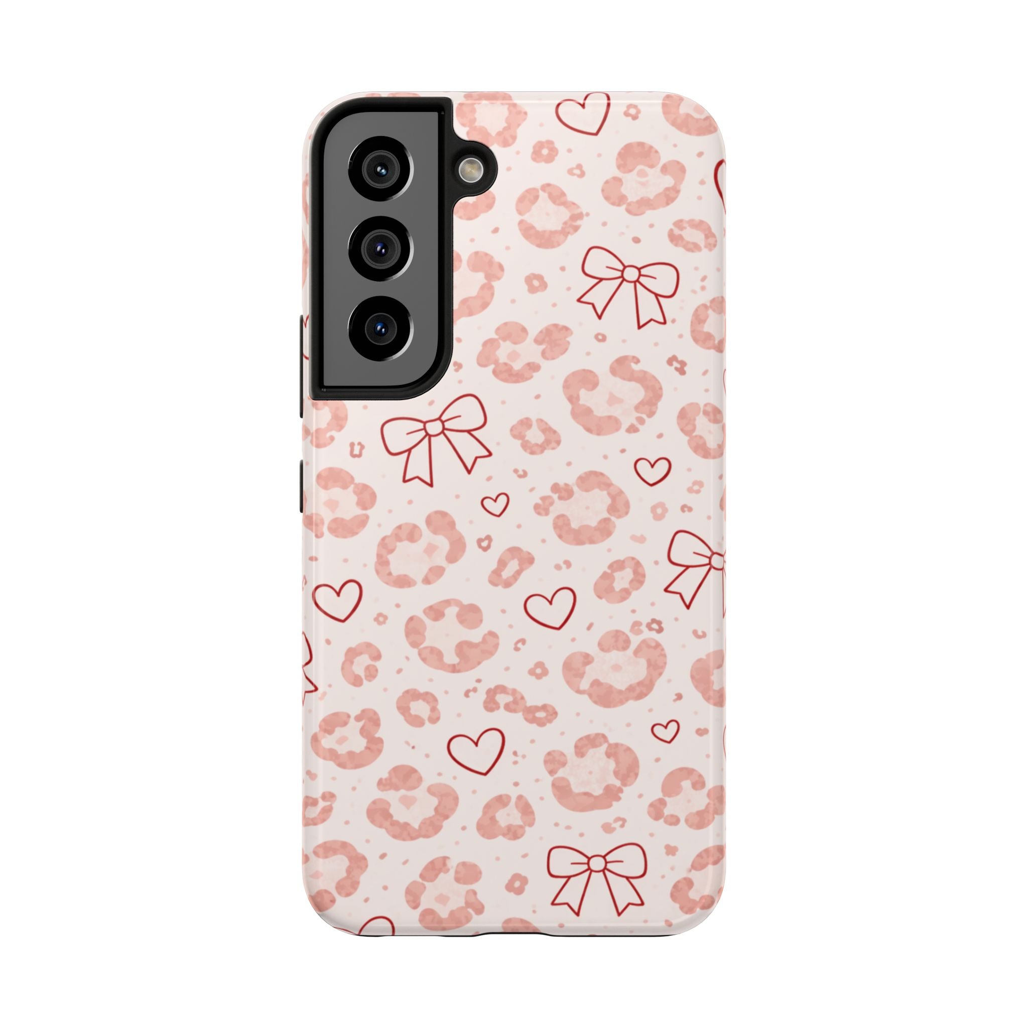 Pink Leopard, Hearts & Bows Phone Case