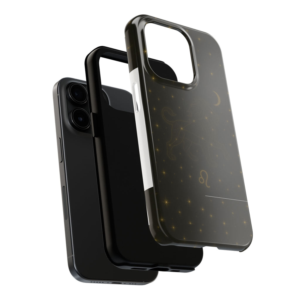 Leo Constellation Tough Phone Case — Zodiac Lion Design with Moon & Stars