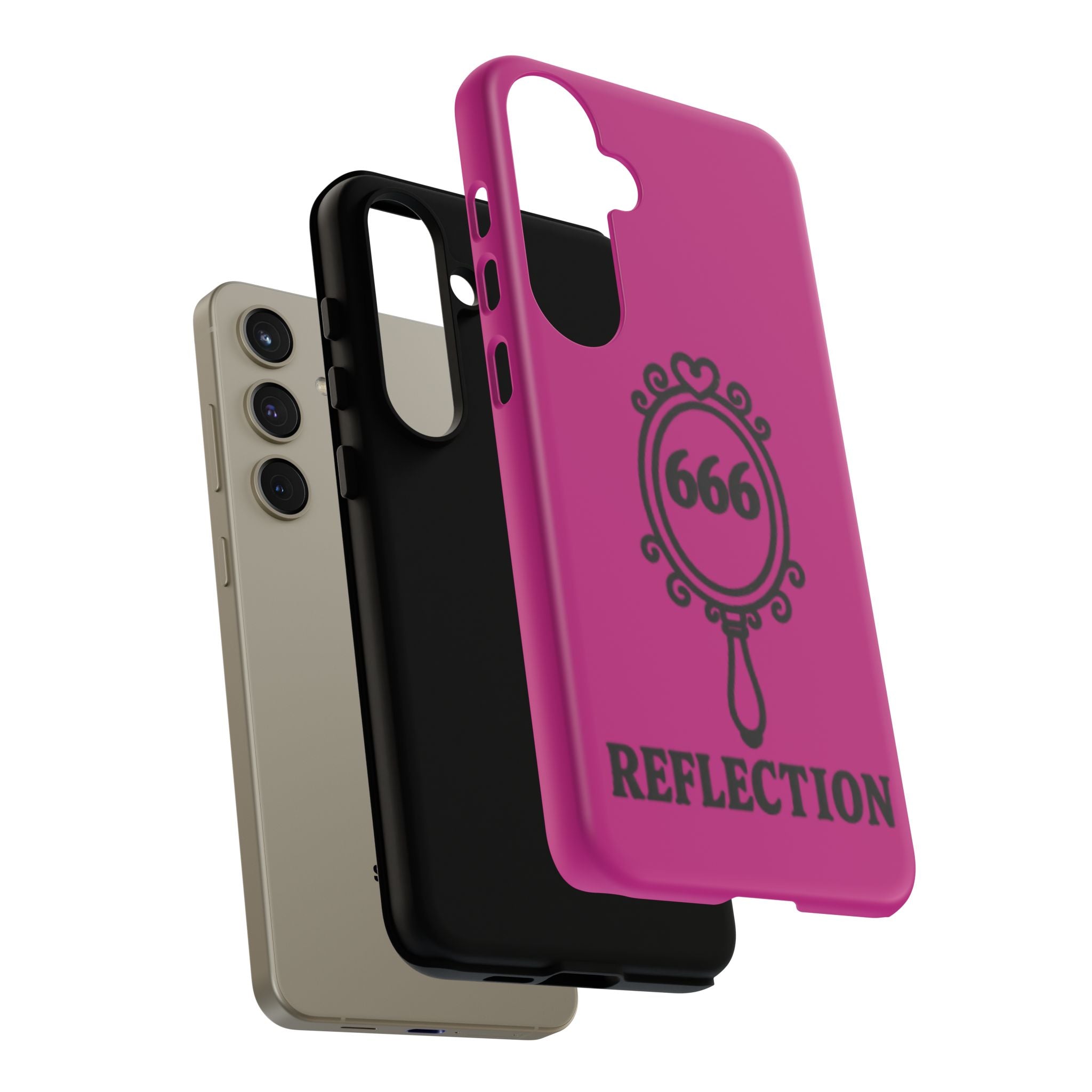 Black & Pink 666 Reflection Phone Case