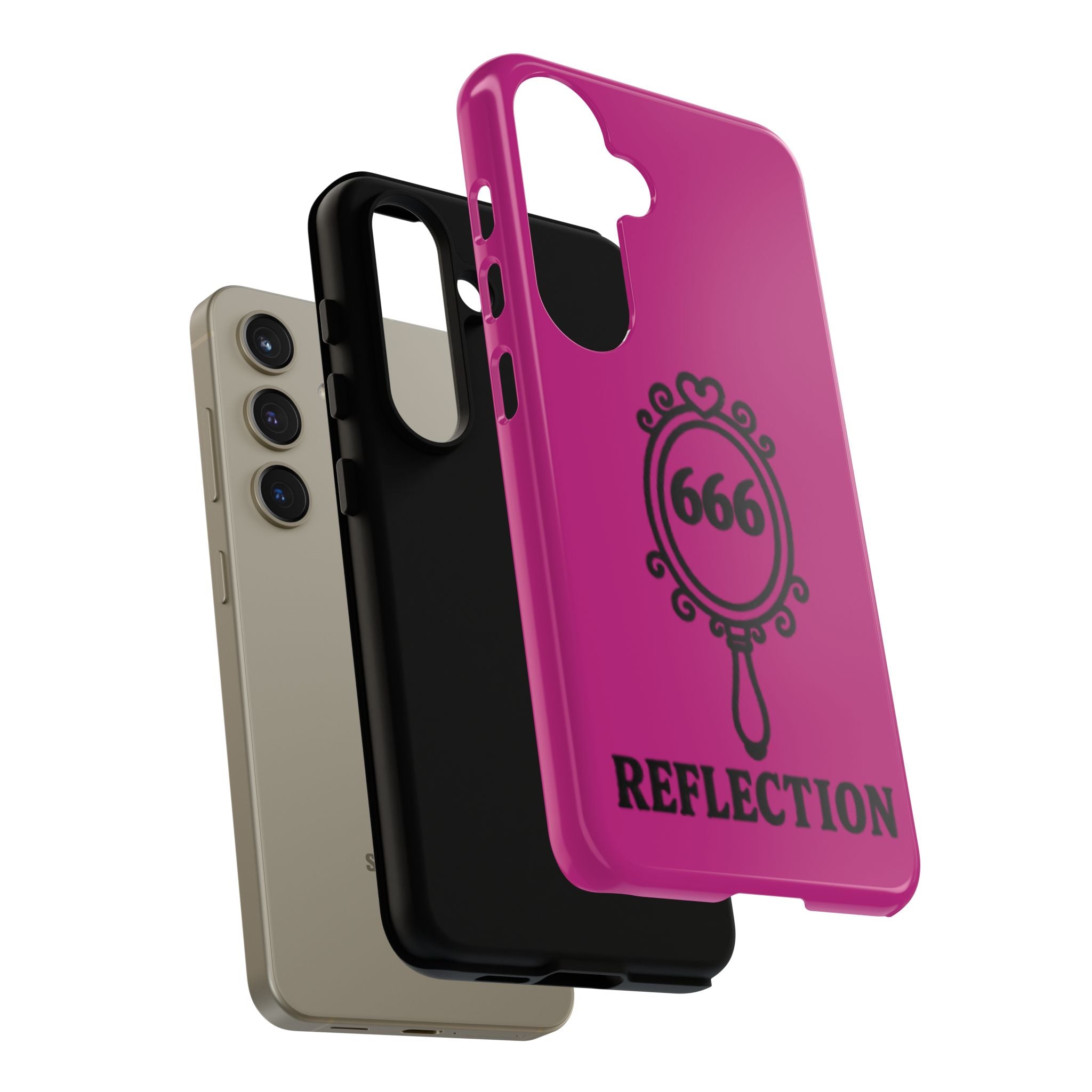 Black & Pink 666 Reflection Phone Case