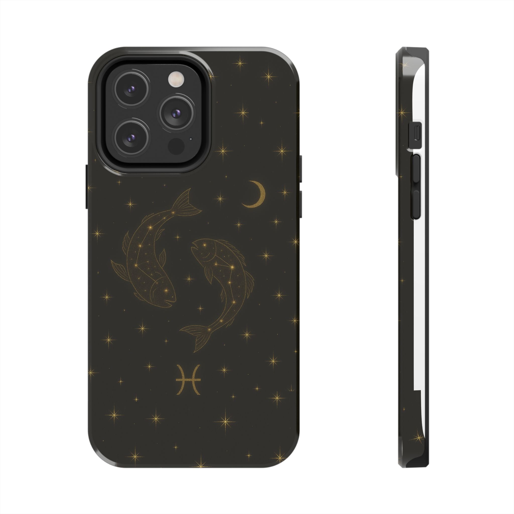 Pisces Zodiac Tough Phone Case — Gold Koi Constellation Design