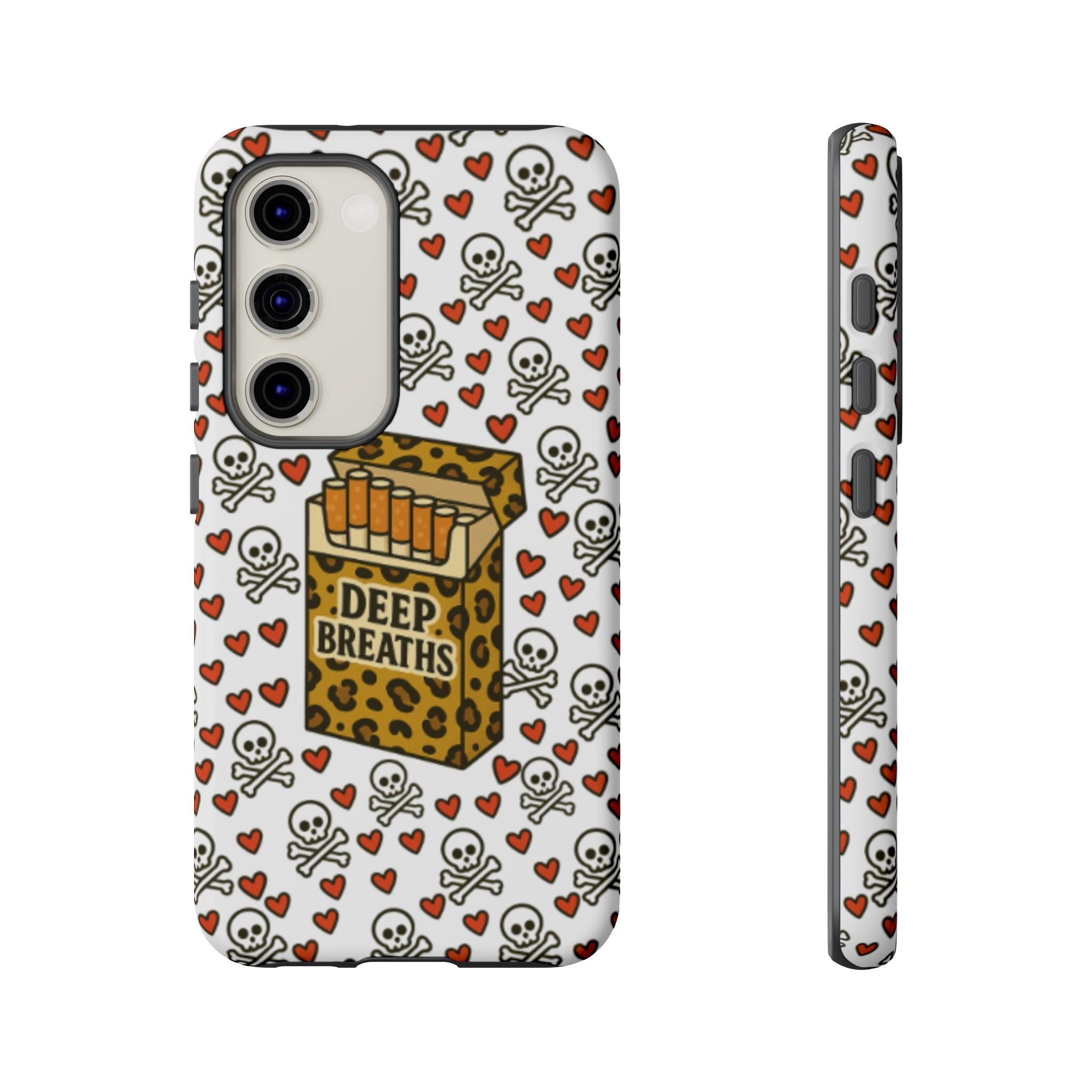 'Deep Breaths' Cigs & Skulls Phone Case