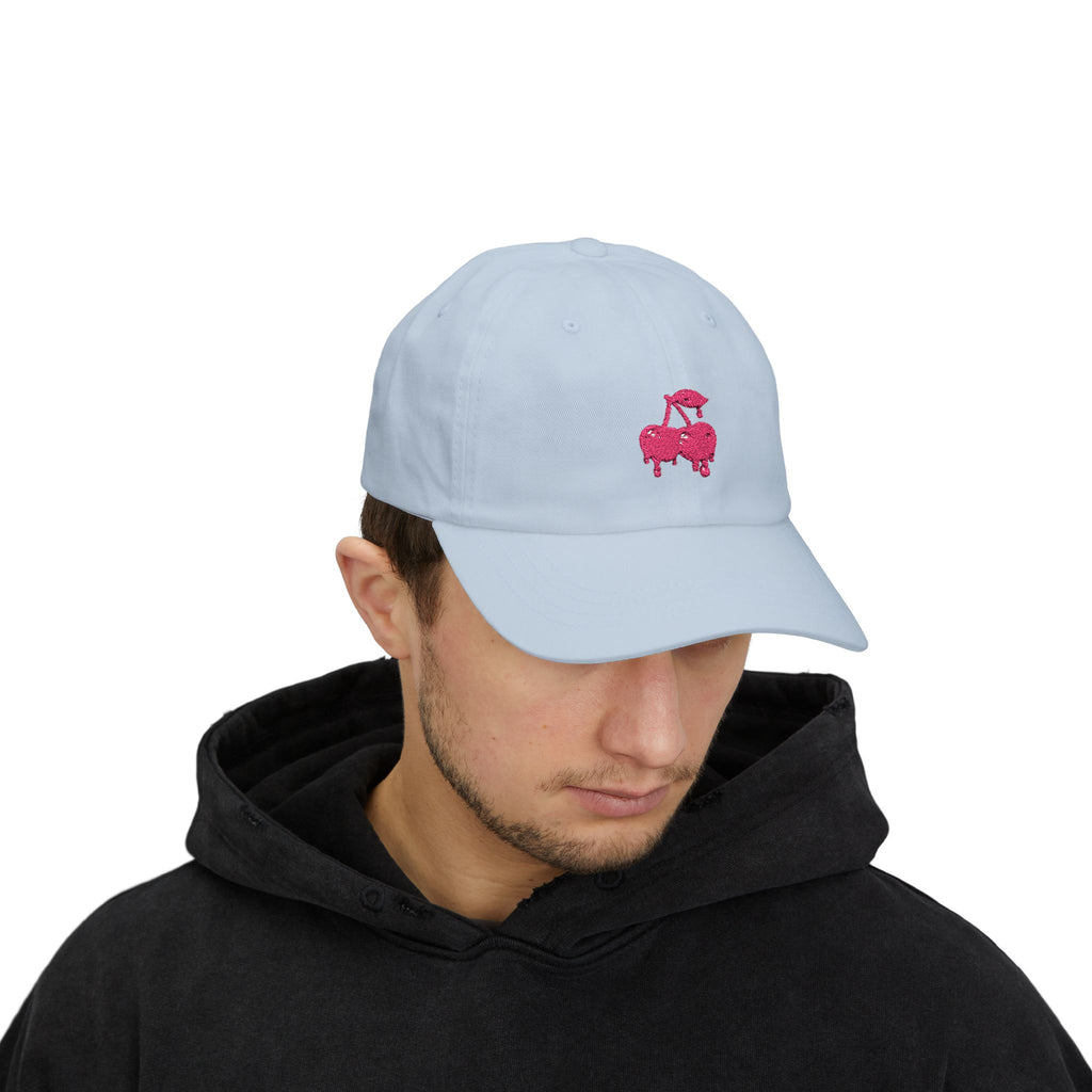 Drippy Pink Cherries Ball Cap Embroidered