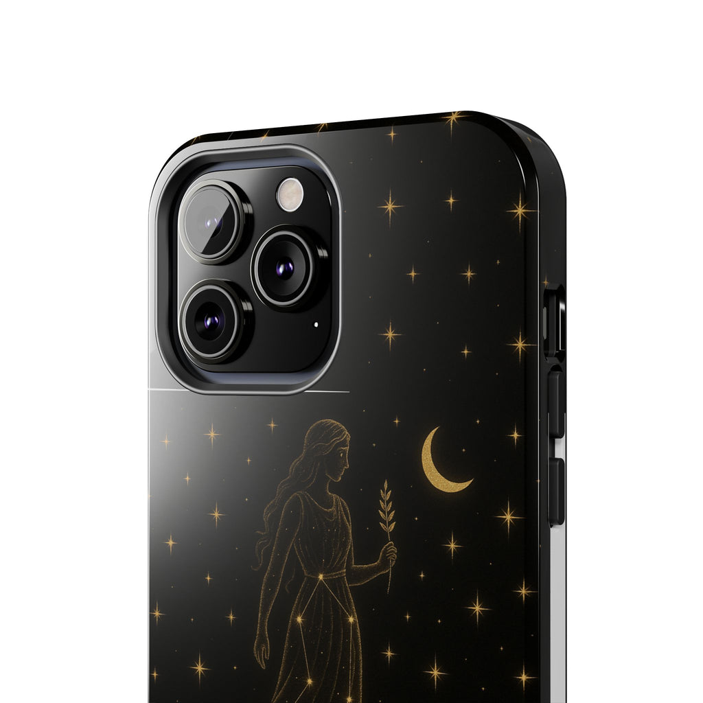 Virgo Tough Phone Case — Gold Constellation Zodiac Design