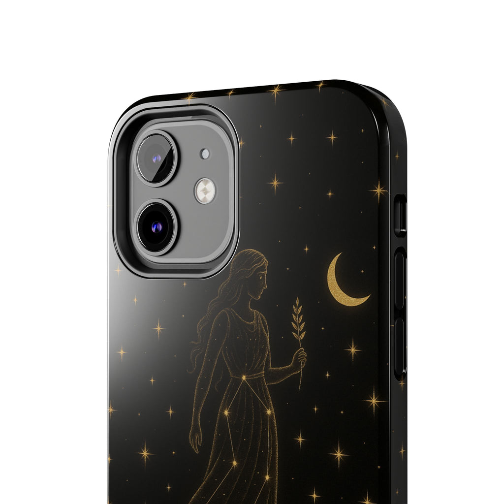Virgo Tough Phone Case — Gold Constellation Zodiac Design