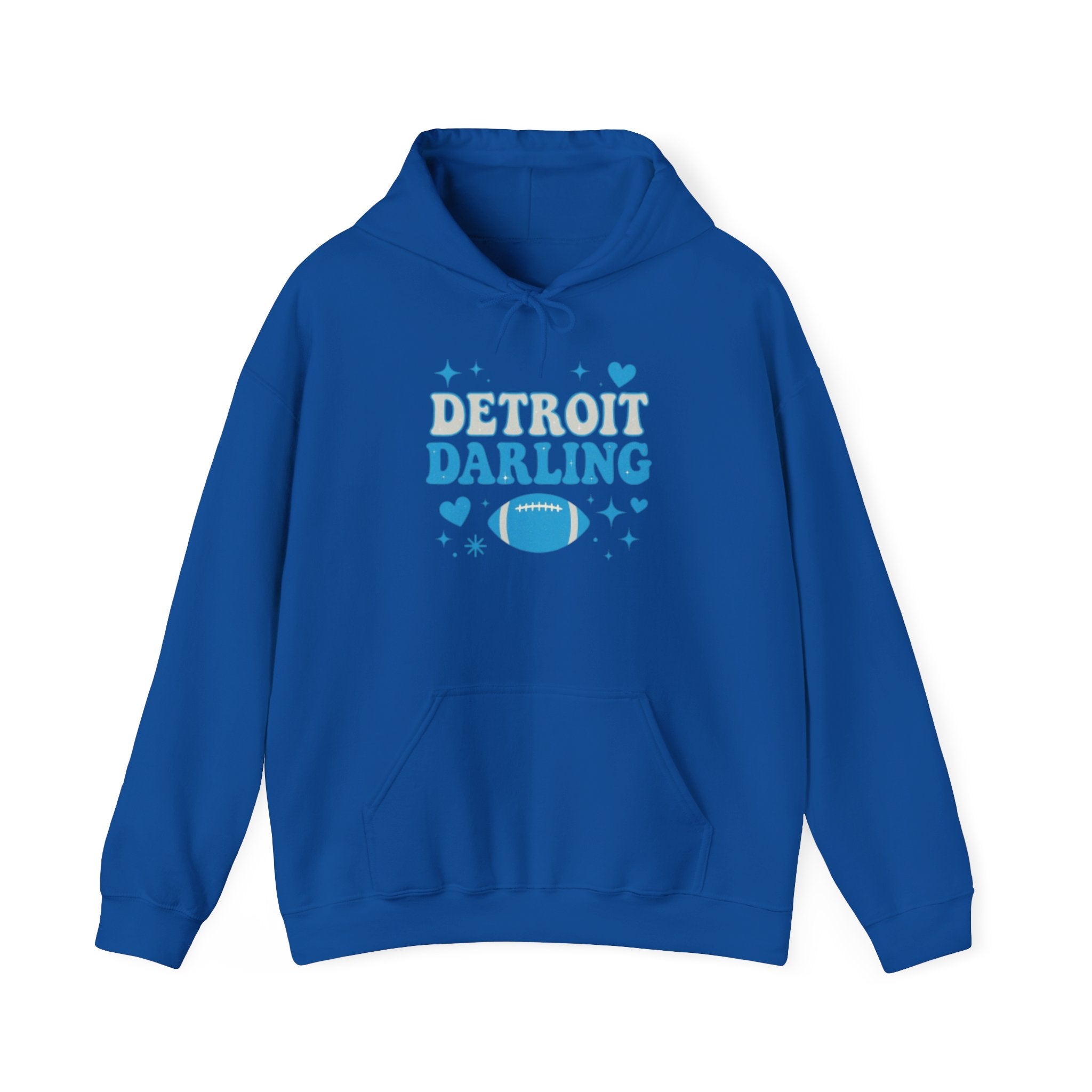 Detroit Darling Hoodie — Cute Blue Football Girlie Fan Pullover