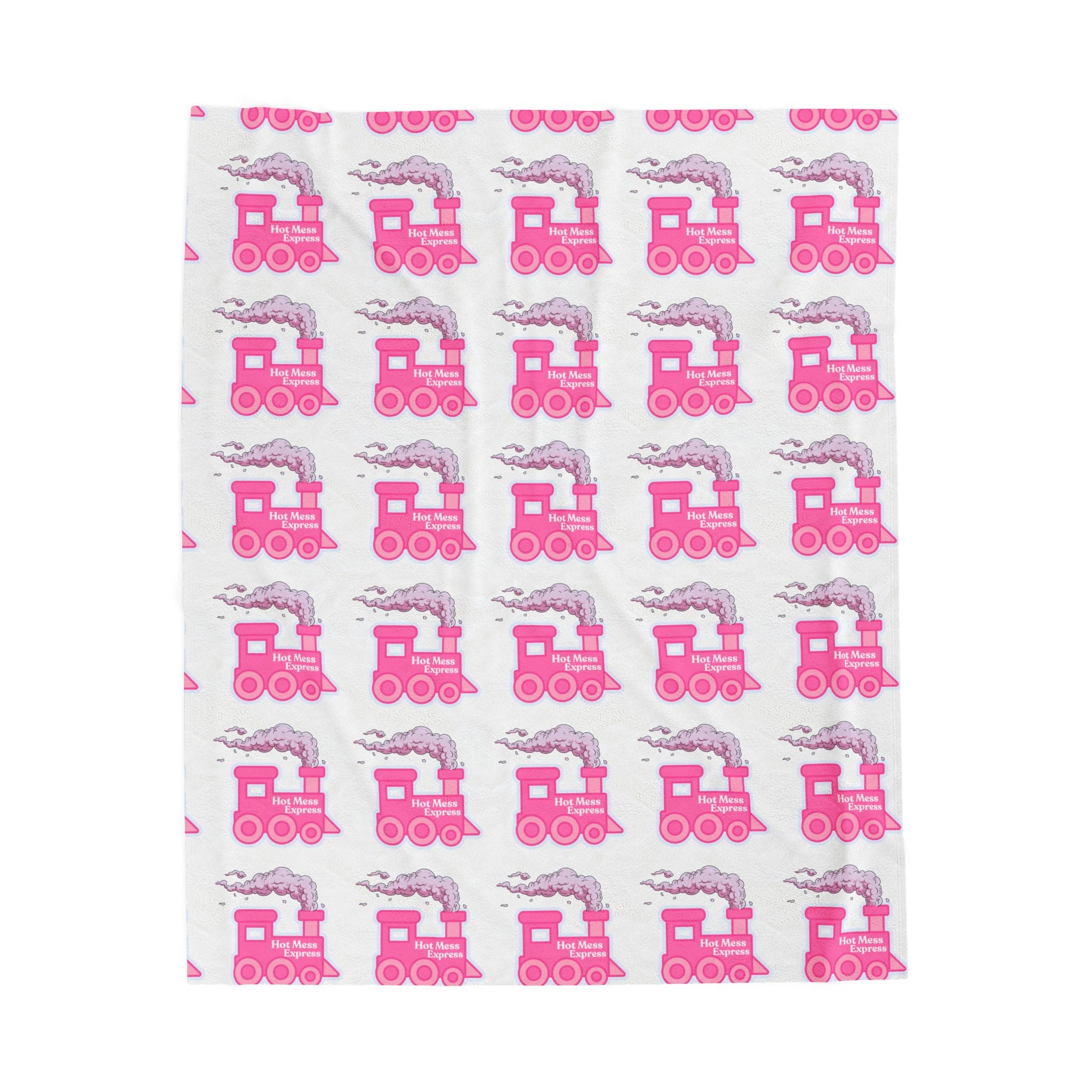Pink Hot Mess Express Pattern Velvet Plush Blanket