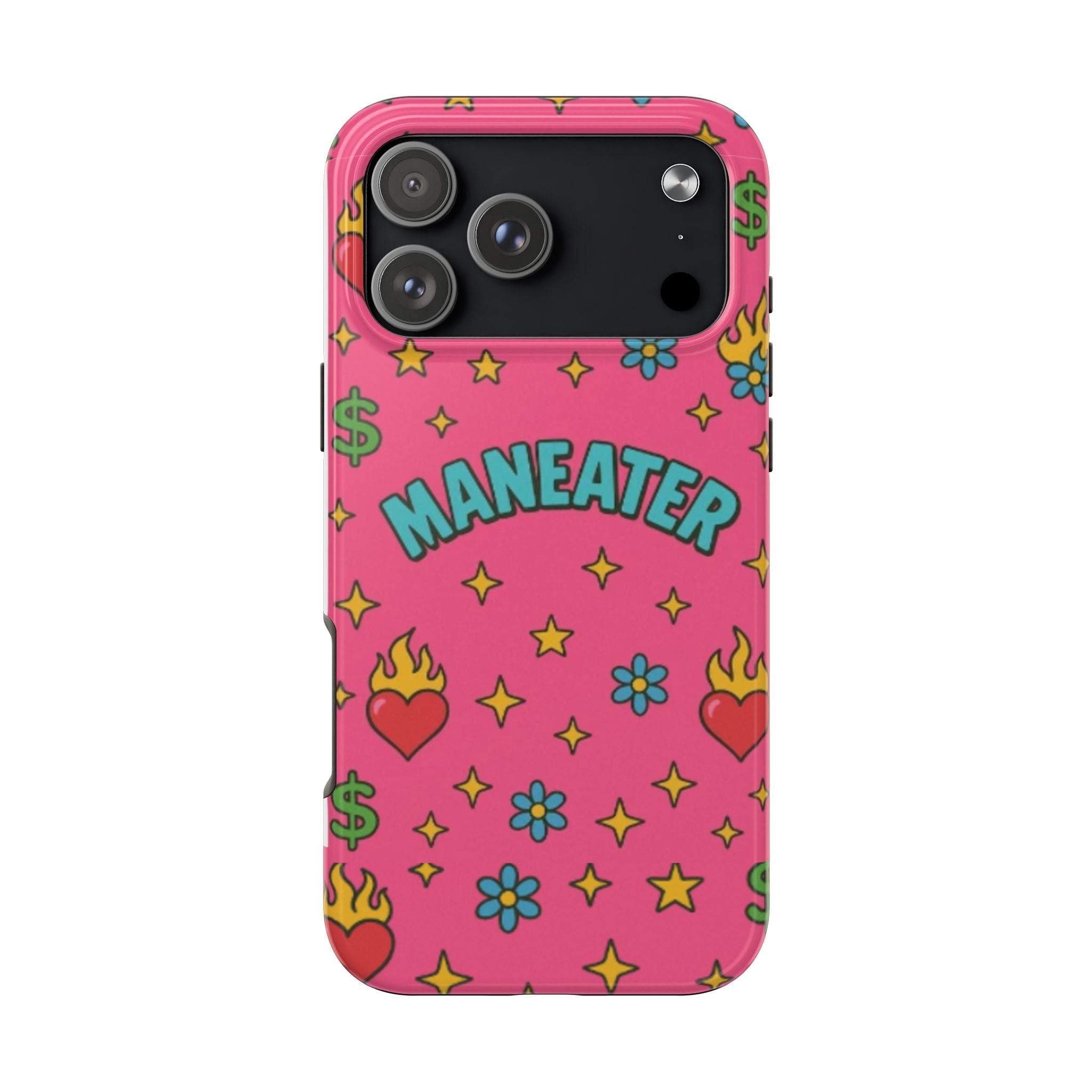 Maneater Flaming Heart Pink Phone Case