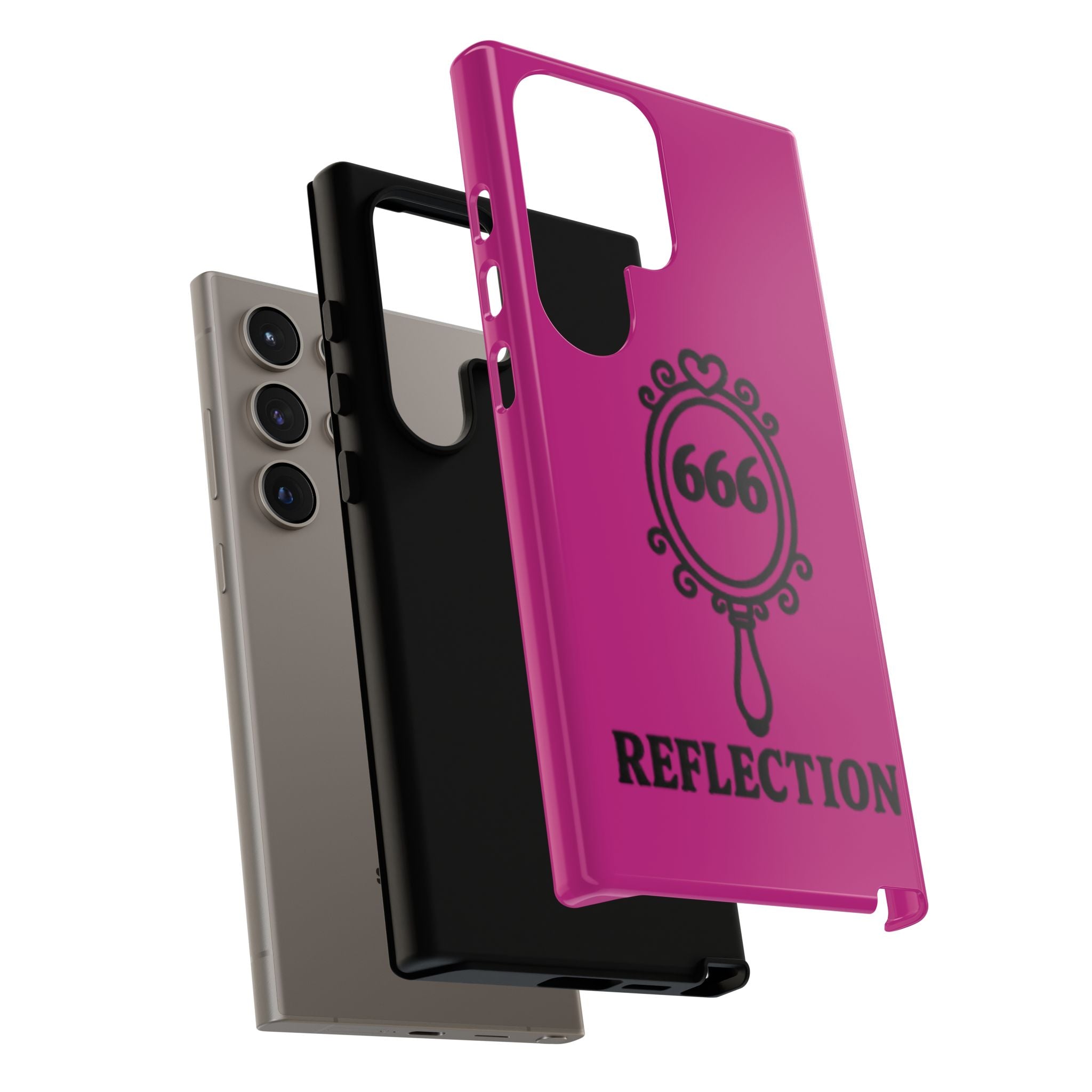 Black & Pink 666 Reflection Phone Case