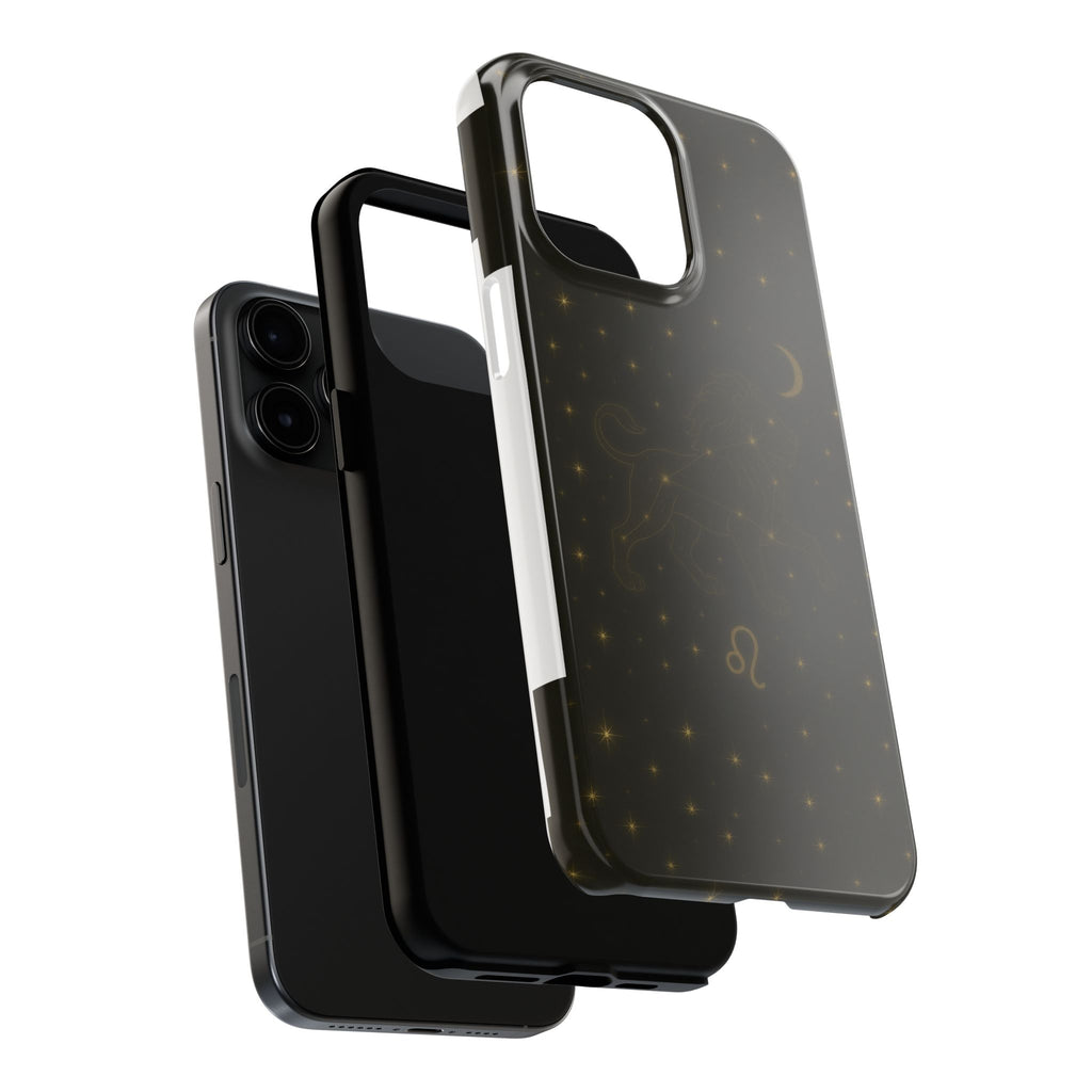 Leo Constellation Tough Phone Case — Zodiac Lion Design with Moon & Stars
