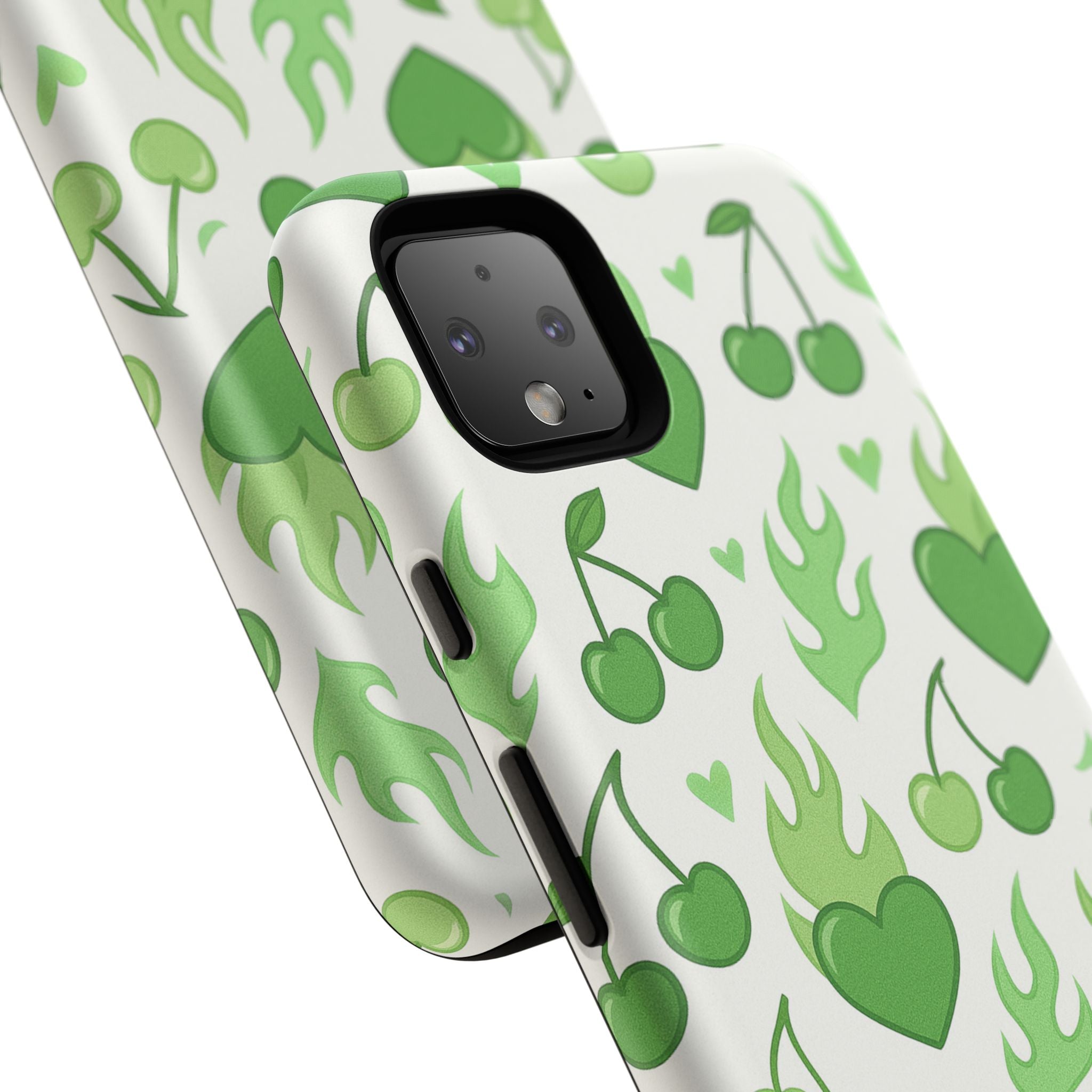 Green Flame Hearts Phone Case