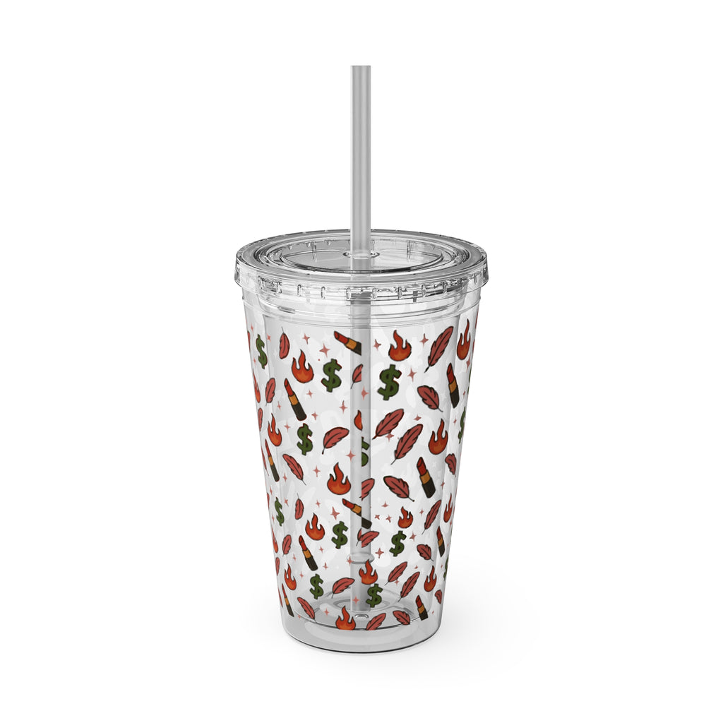 Maneater 16oz Sunsplash Tumbler with Straw