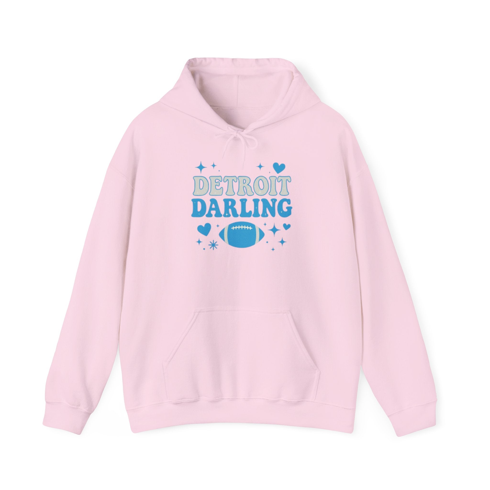 Detroit Darling Hoodie — Cute Blue Football Girlie Fan Pullover