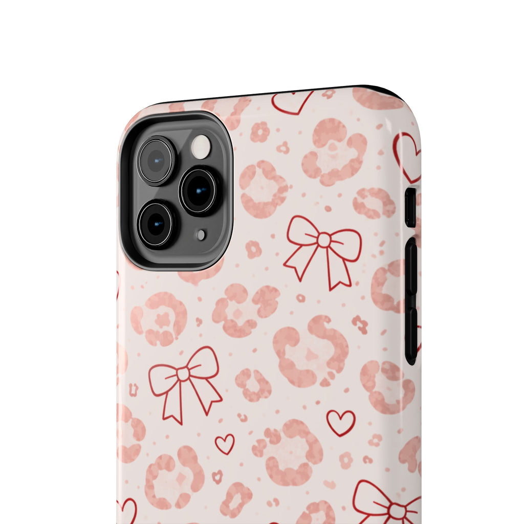 Pink Leopard, Hearts & Bows Phone Case