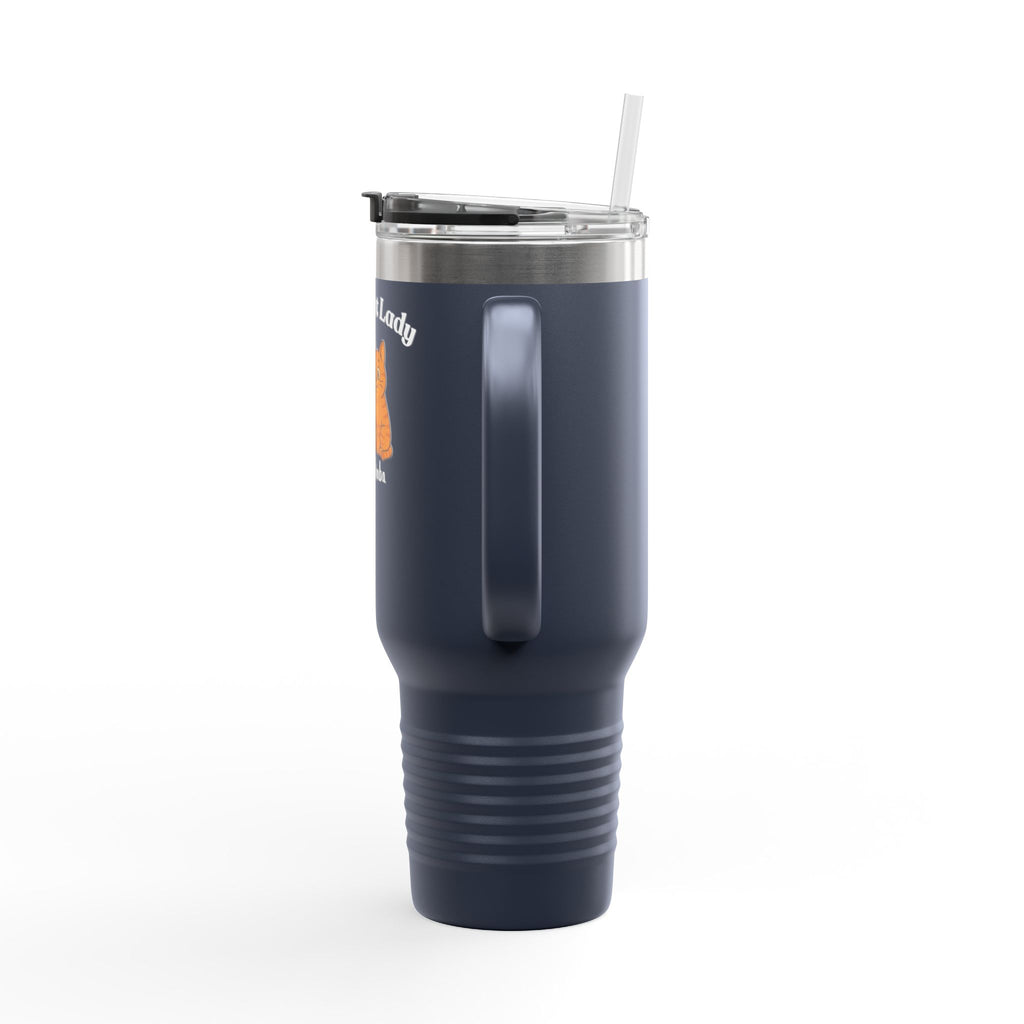 40oz Insulated Travel Mug — “Crazy Cat Lady” Personalized Pet Design