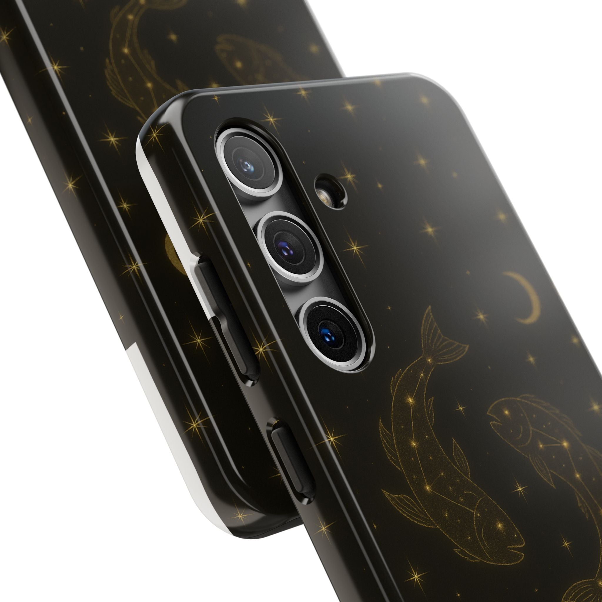 Pisces Zodiac Tough Phone Case — Gold Koi Constellation Design