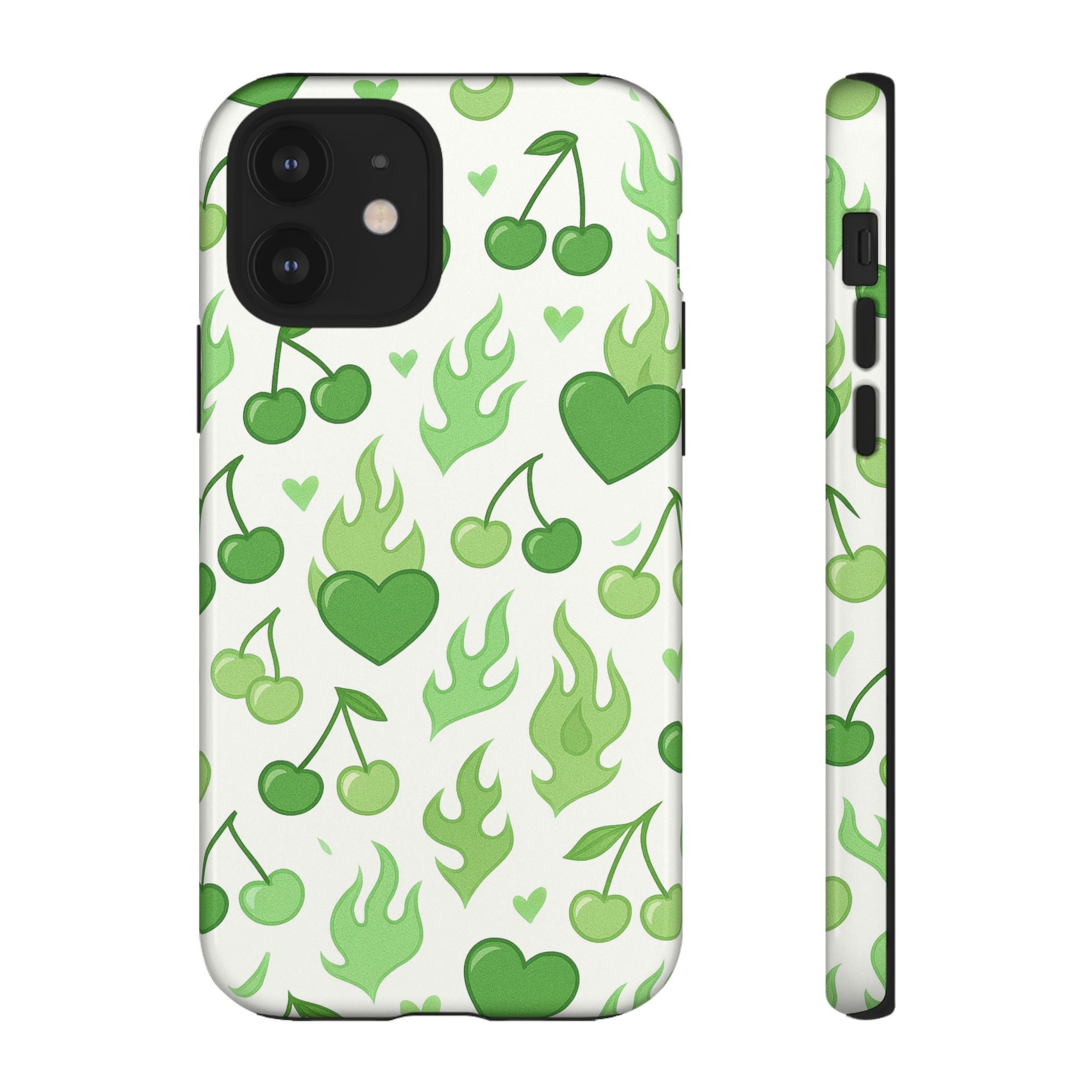 Green Flame Hearts Phone Case