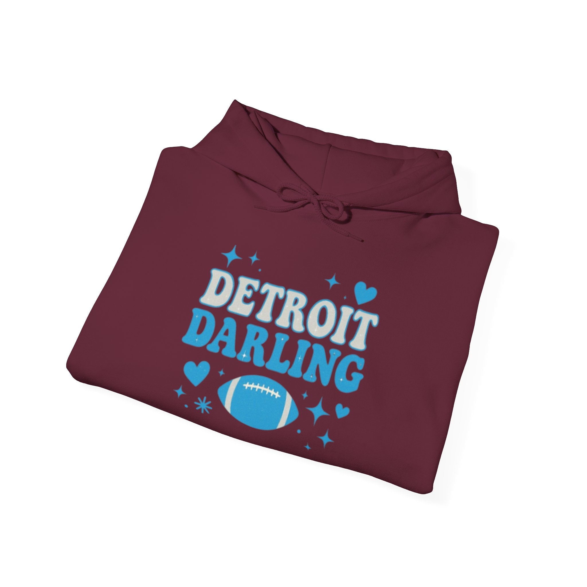 Detroit Darling Hoodie — Cute Blue Football Girlie Fan Pullover