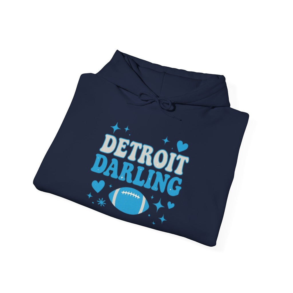 Detroit Darling Hoodie — Cute Blue Football Girlie Fan Pullover