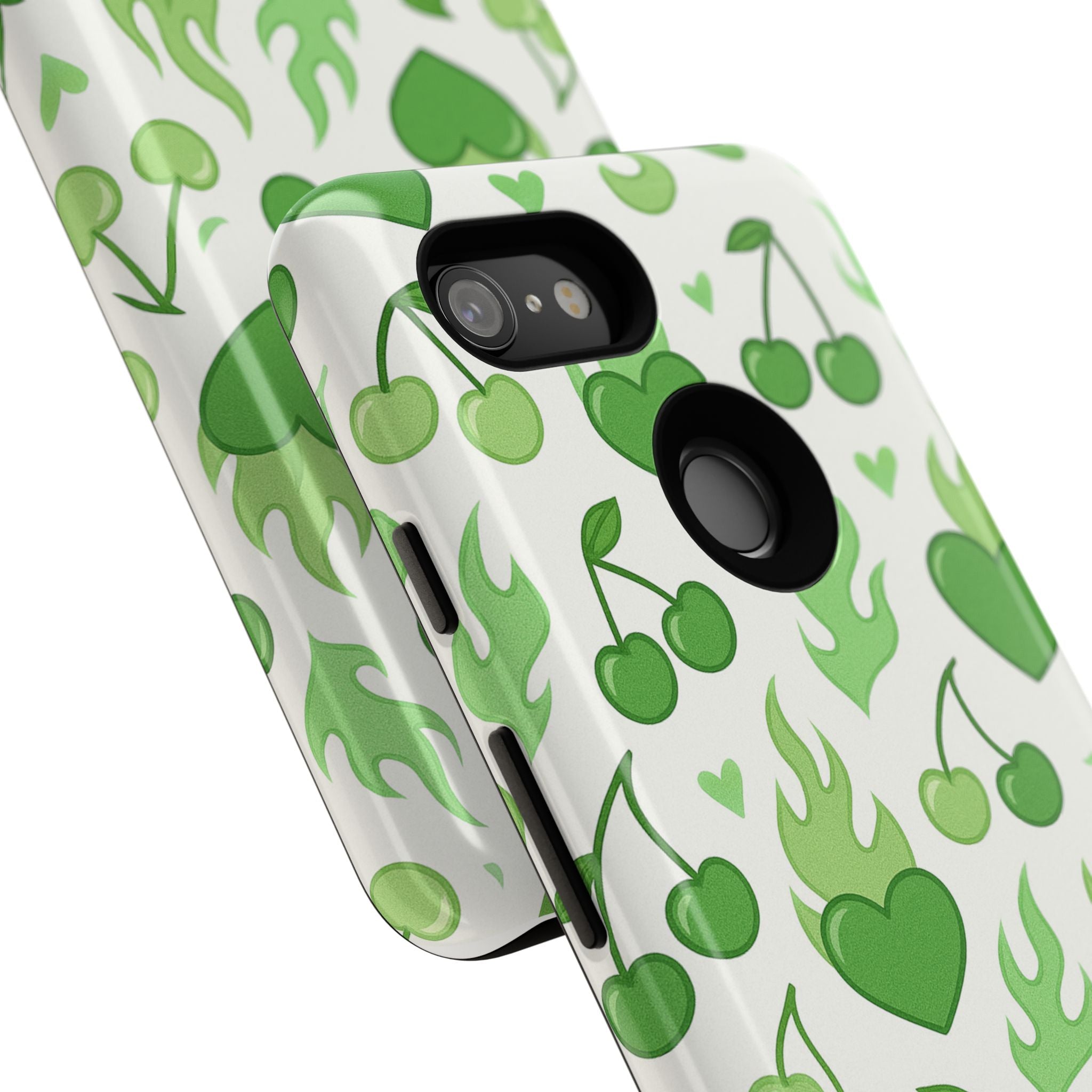 Green Flame Hearts Phone Case