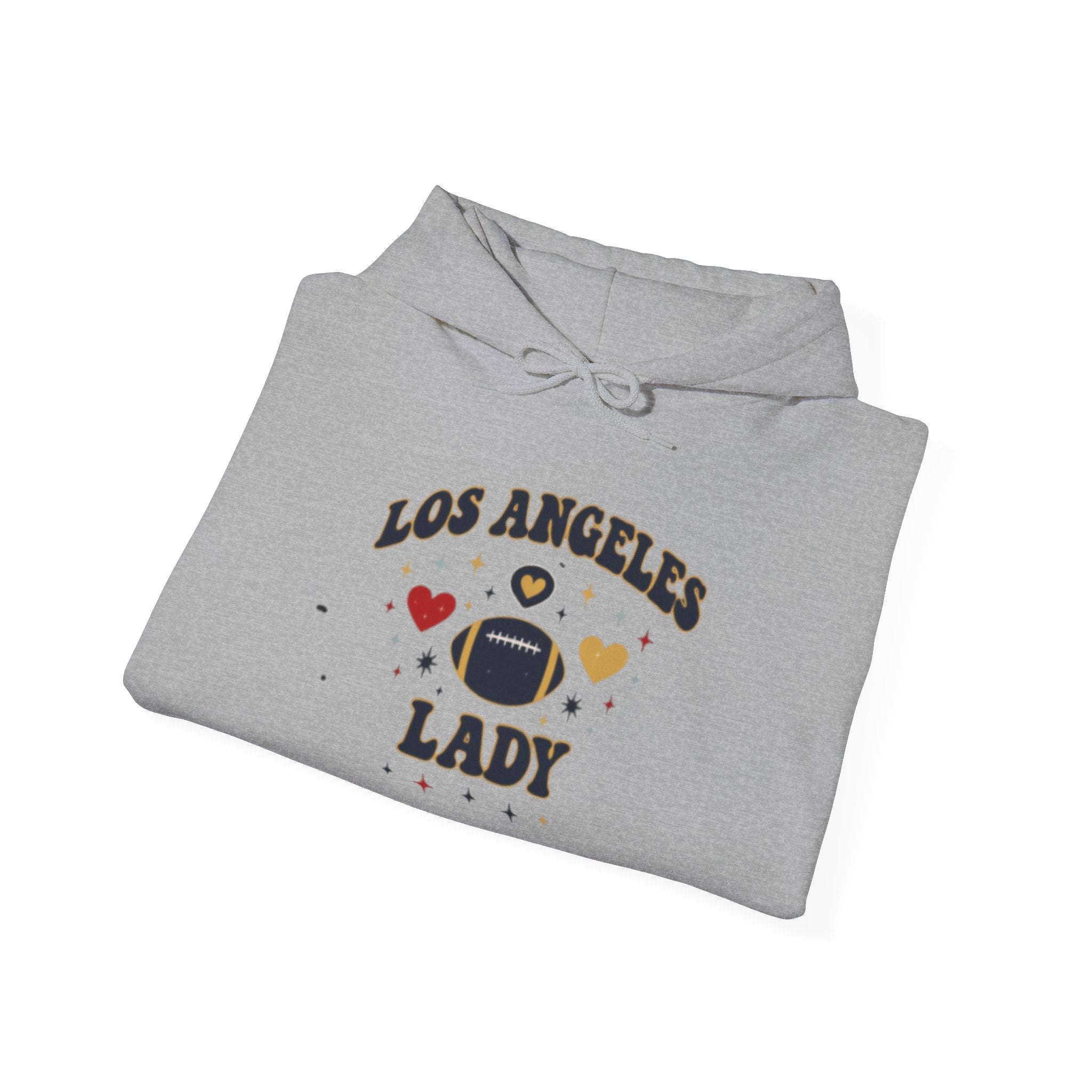 Los Angeles Lady Hoodie – Cute Heart & FootballGraphic Pullover