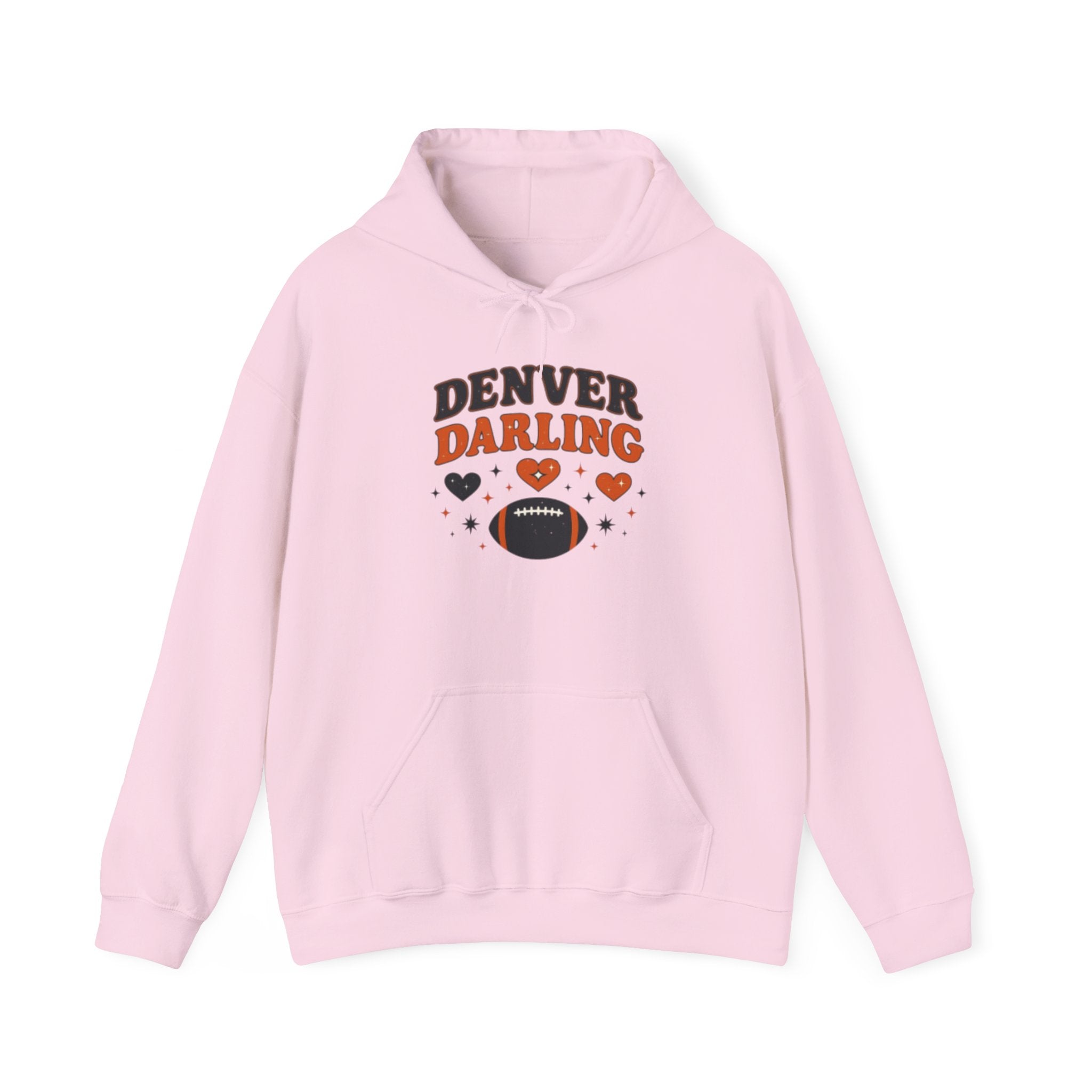 Denver Darling Hoodie — Cute Football Fan Pullover with Hearts