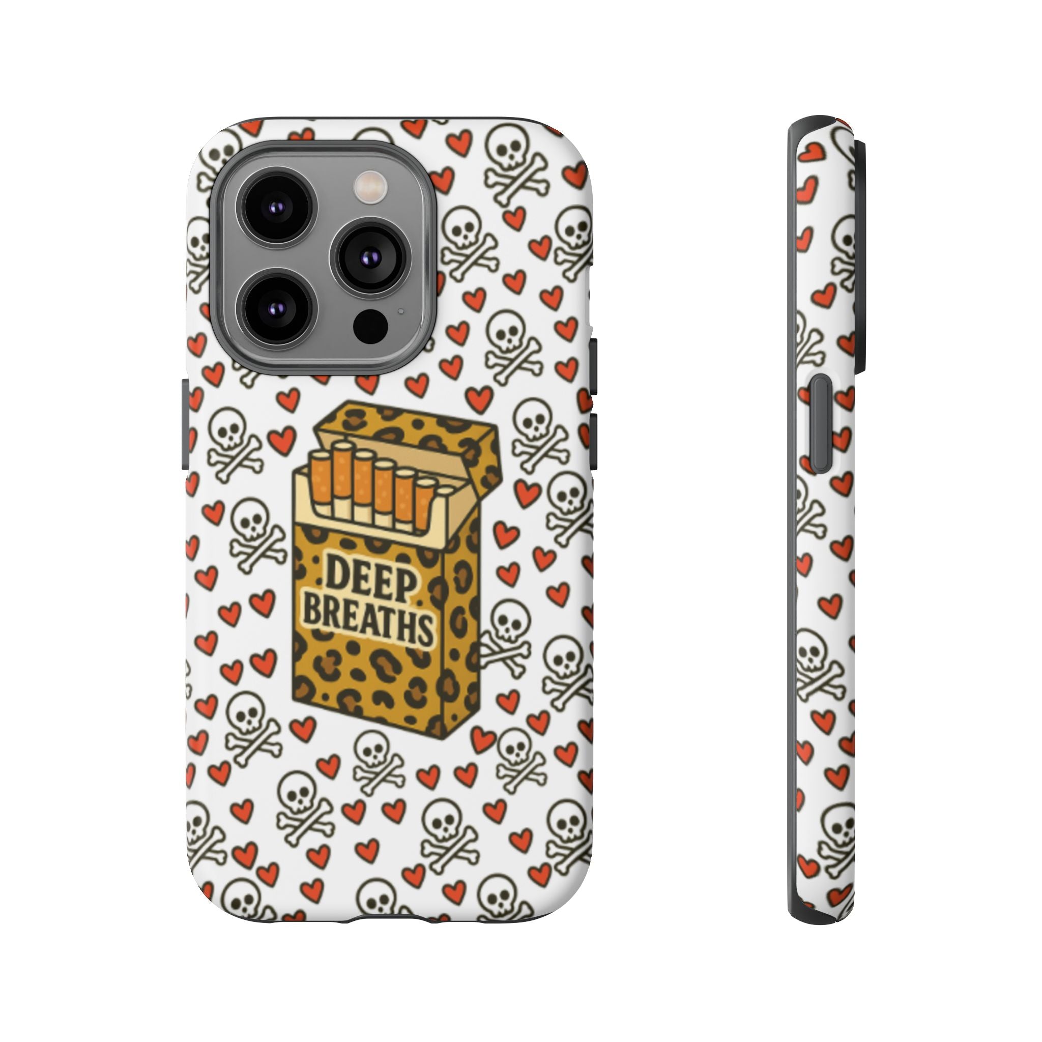 'Deep Breaths' Cigs & Skulls Phone Case