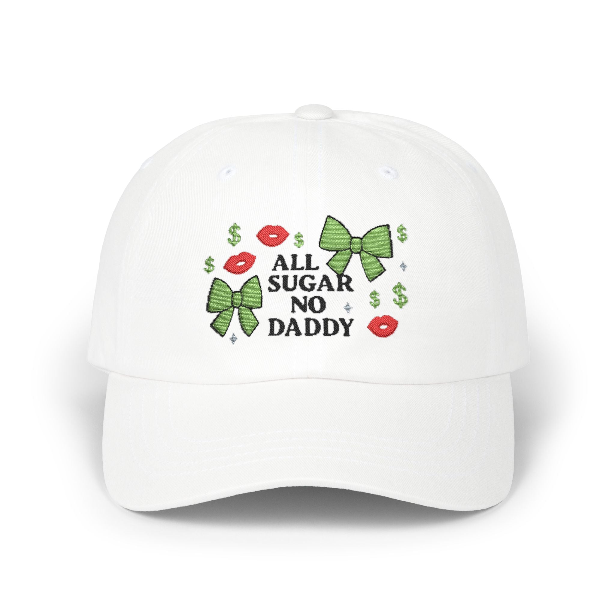 "All Sugar No Daddy" Money Bows Graphic Dad Cap