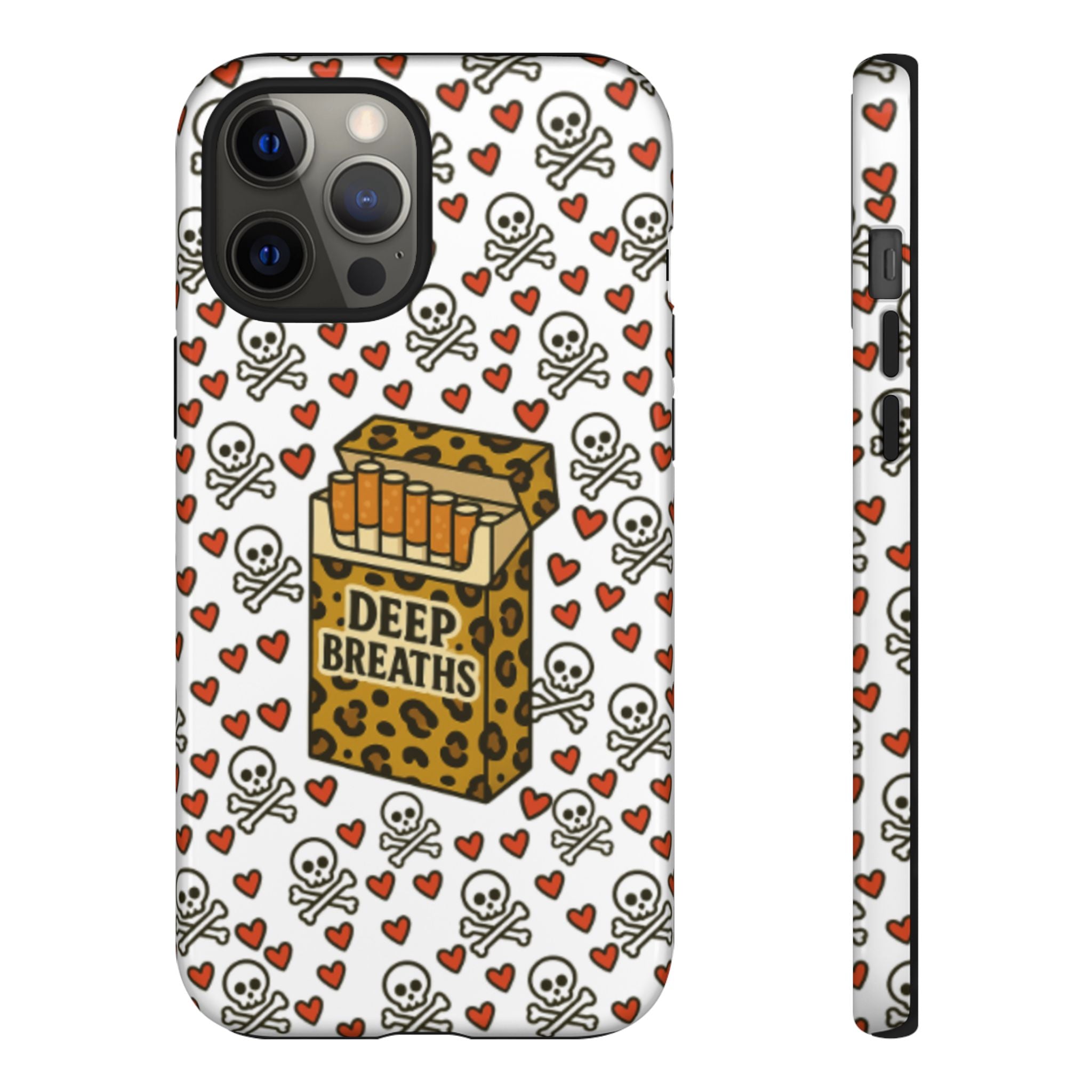 'Deep Breaths' Cigs & Skulls Phone Case