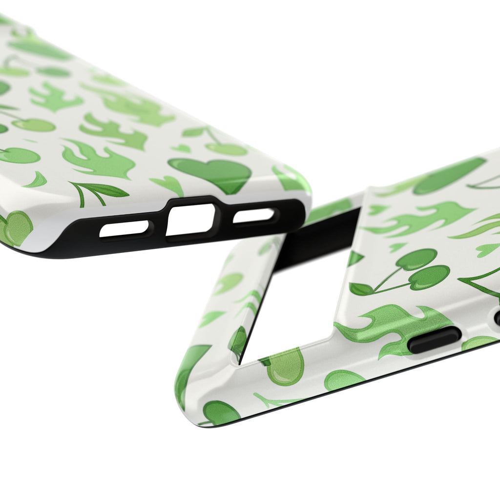 Green Flame Hearts Phone Case