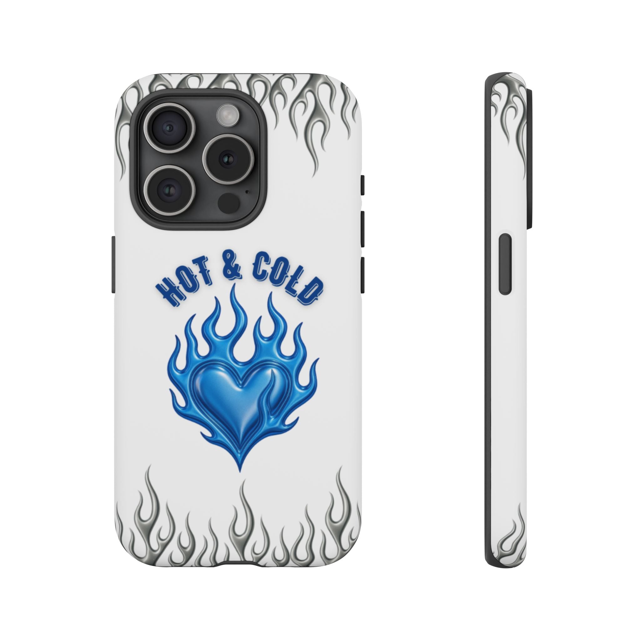 Hot & Cold Blue Flame Heart Phone Case