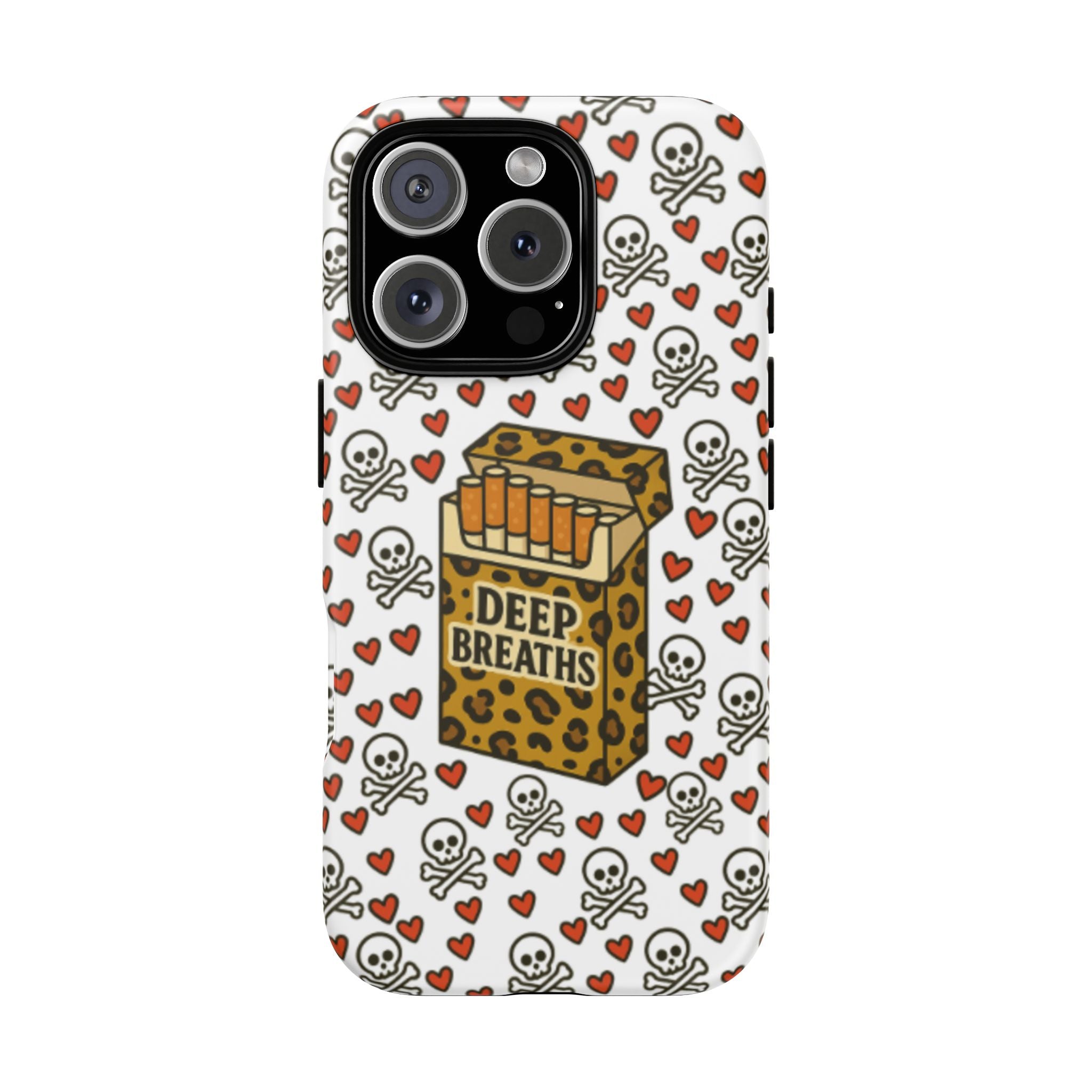 'Deep Breaths' Cigs & Skulls Phone Case