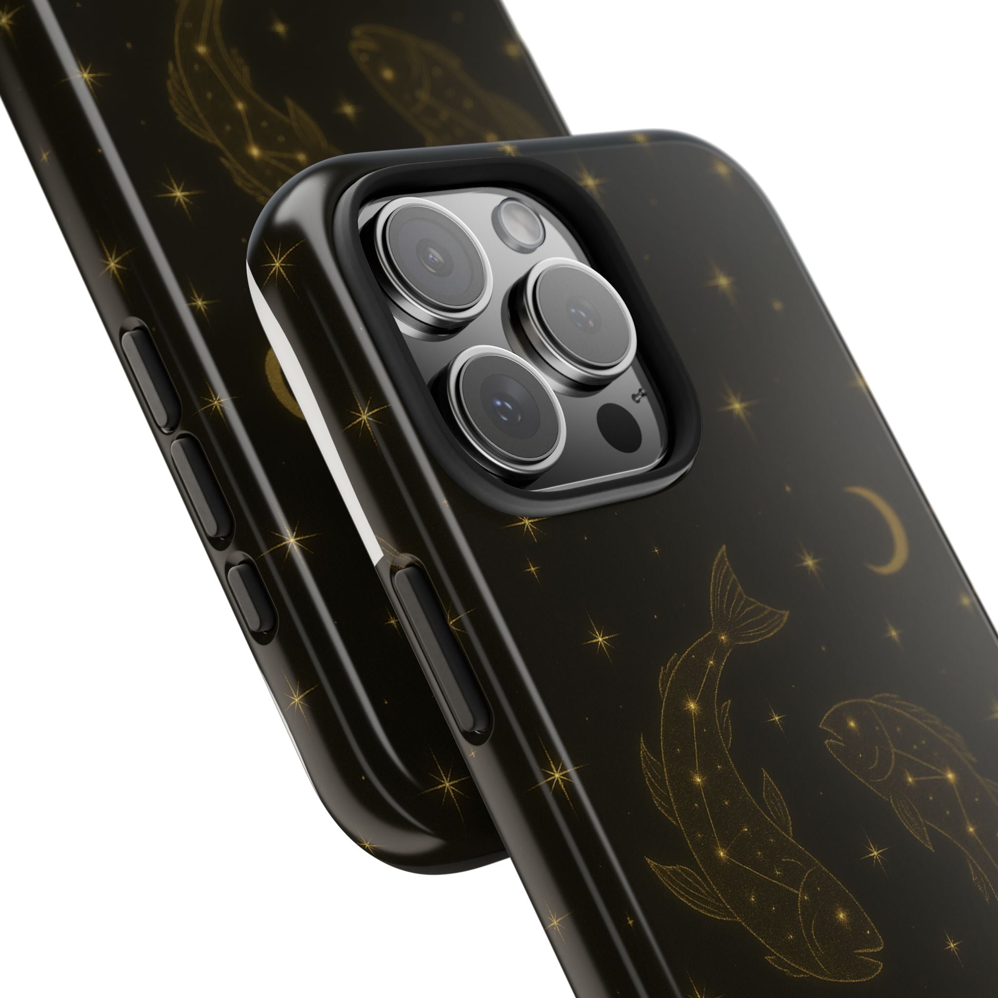 Pisces Zodiac Tough Phone Case — Gold Koi Constellation Design