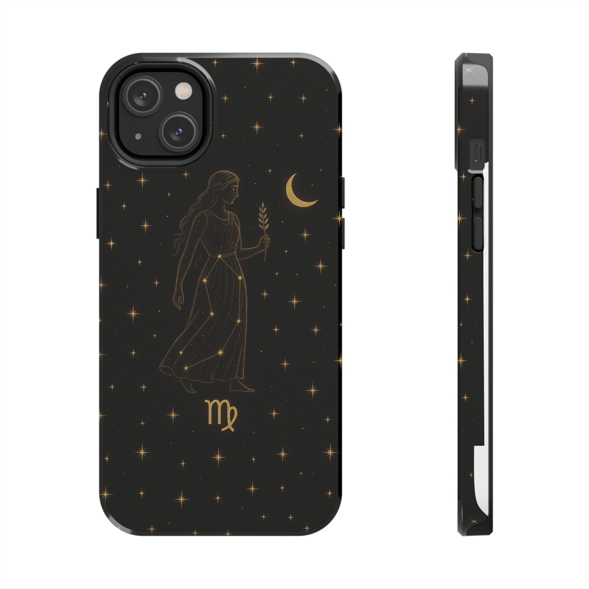 Virgo Tough Phone Case — Gold Constellation Zodiac Design