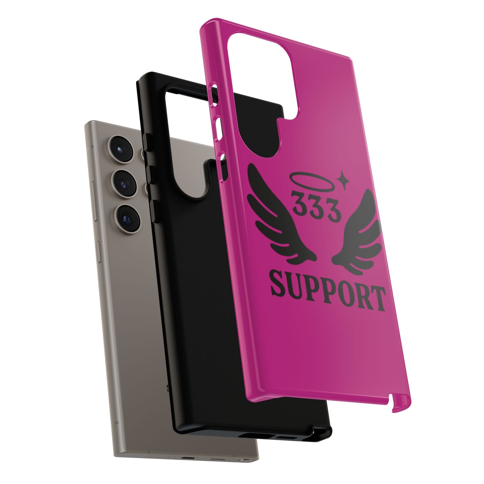 Black & Pink 333 Support Phone Case