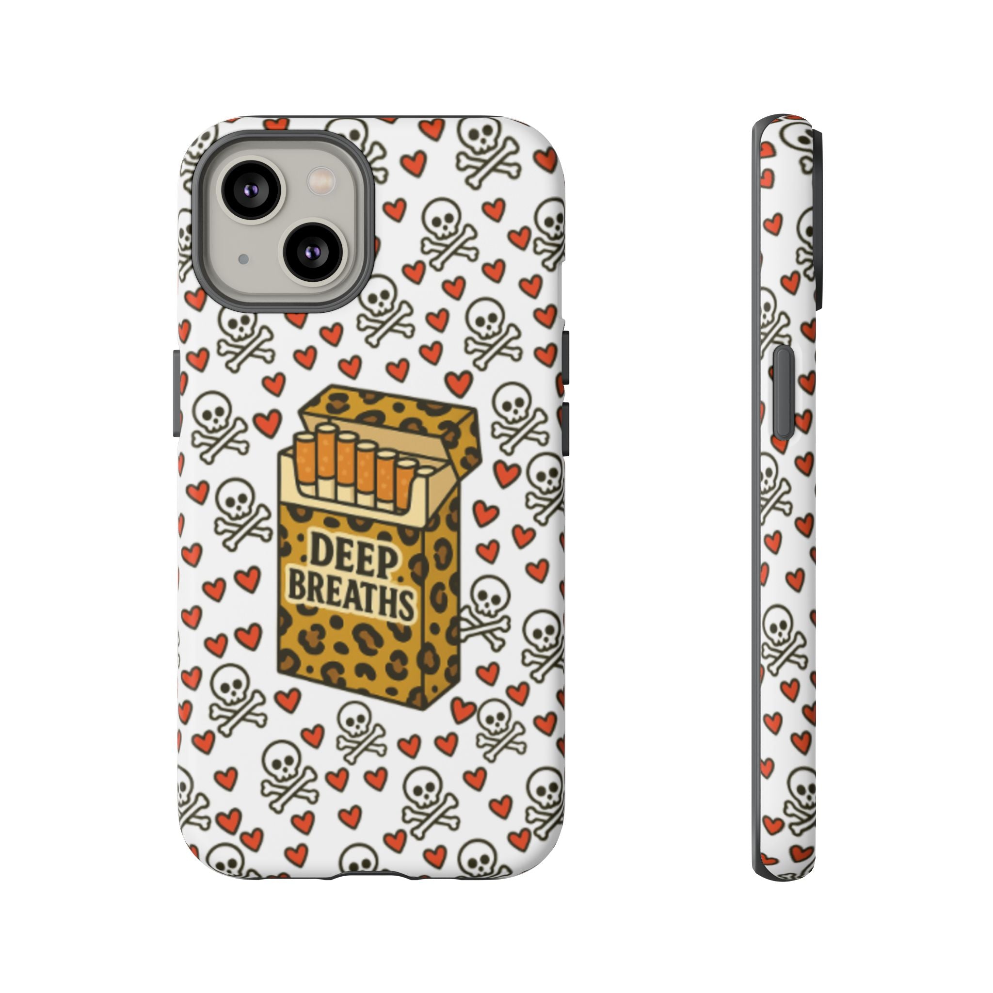 'Deep Breaths' Cigs & Skulls Phone Case