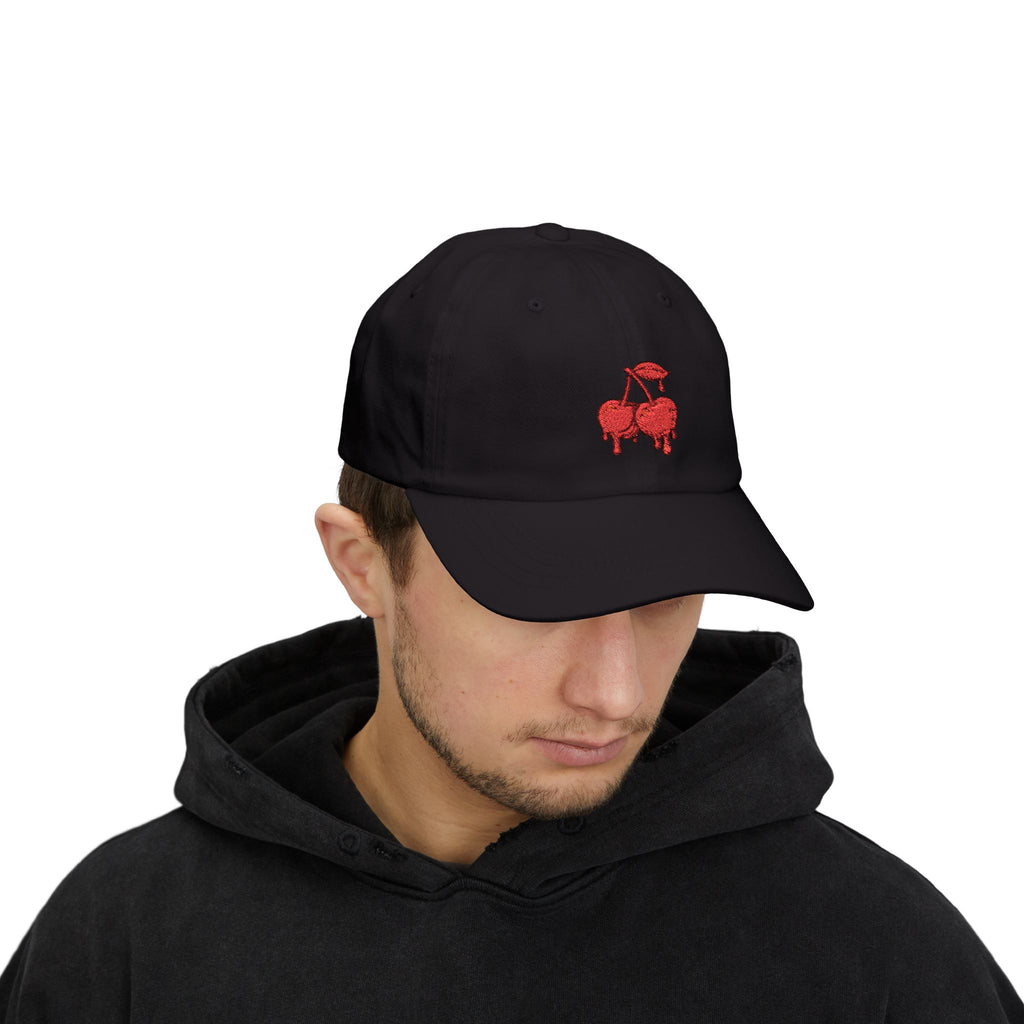 Drippy Red Cherries Ball Cap Embroidered