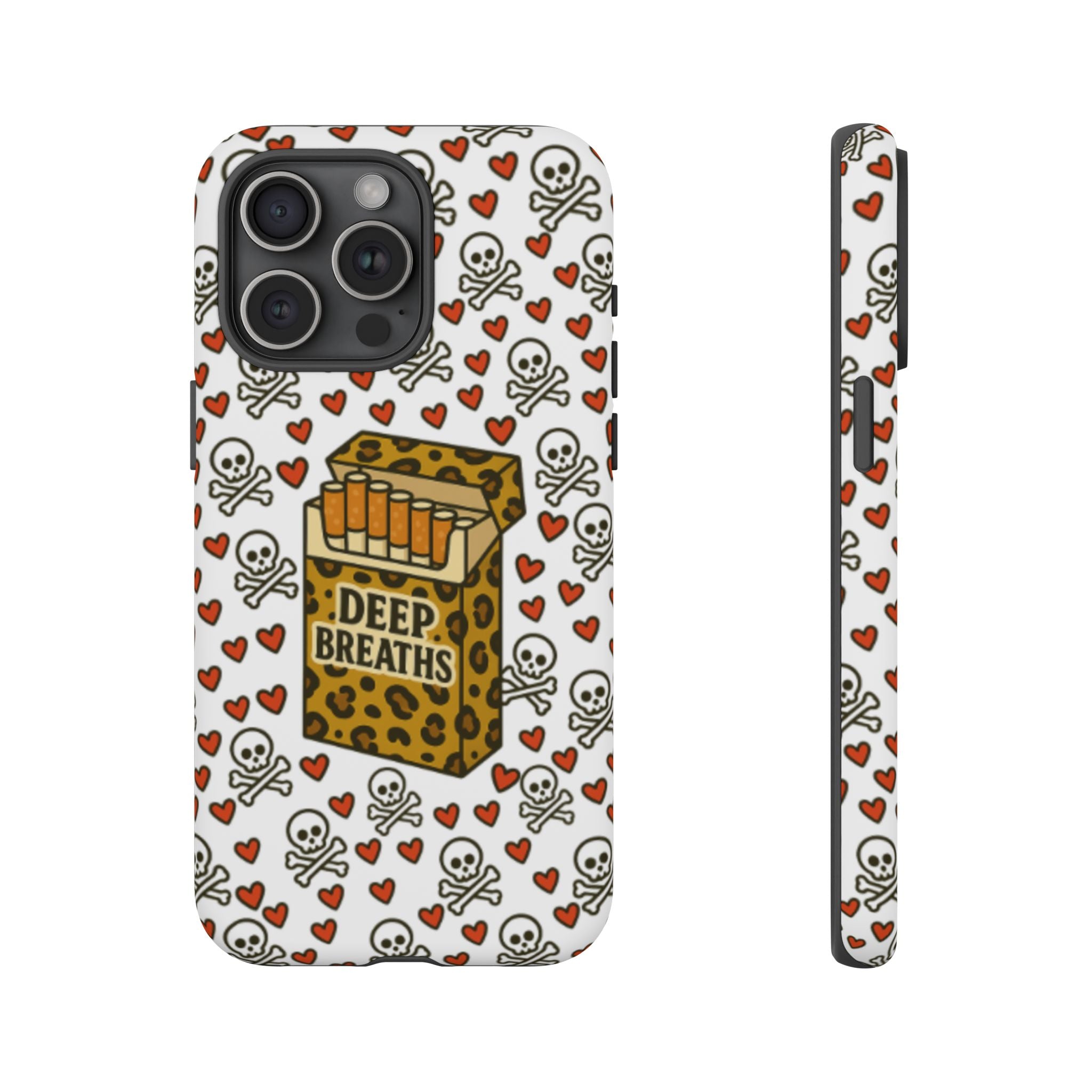 'Deep Breaths' Cigs & Skulls Phone Case